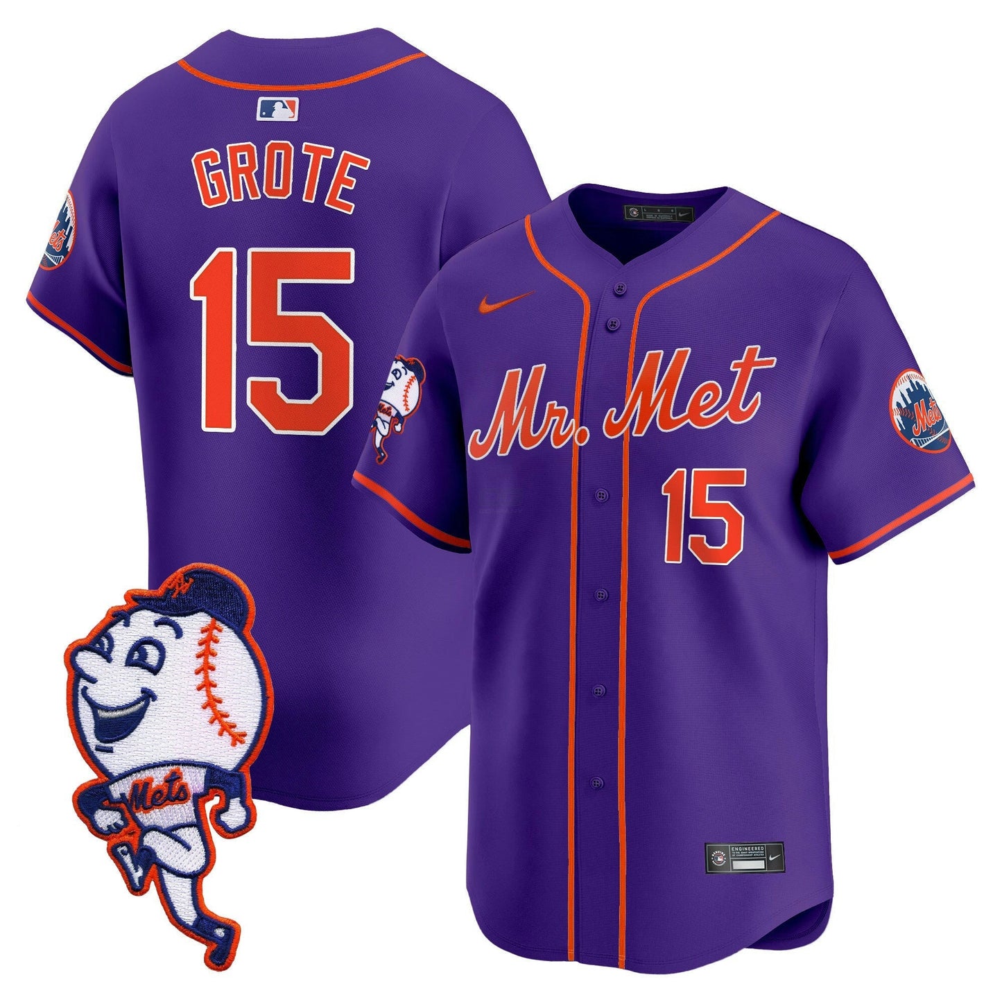 Camisa MLB Men’s Mr. Met Patch Vapor Premier Limited Jersey