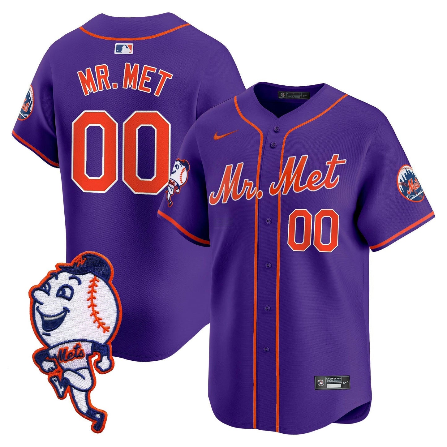 Camisa MLB Men’s Mr. Met Patch Vapor Premier Limited Jersey