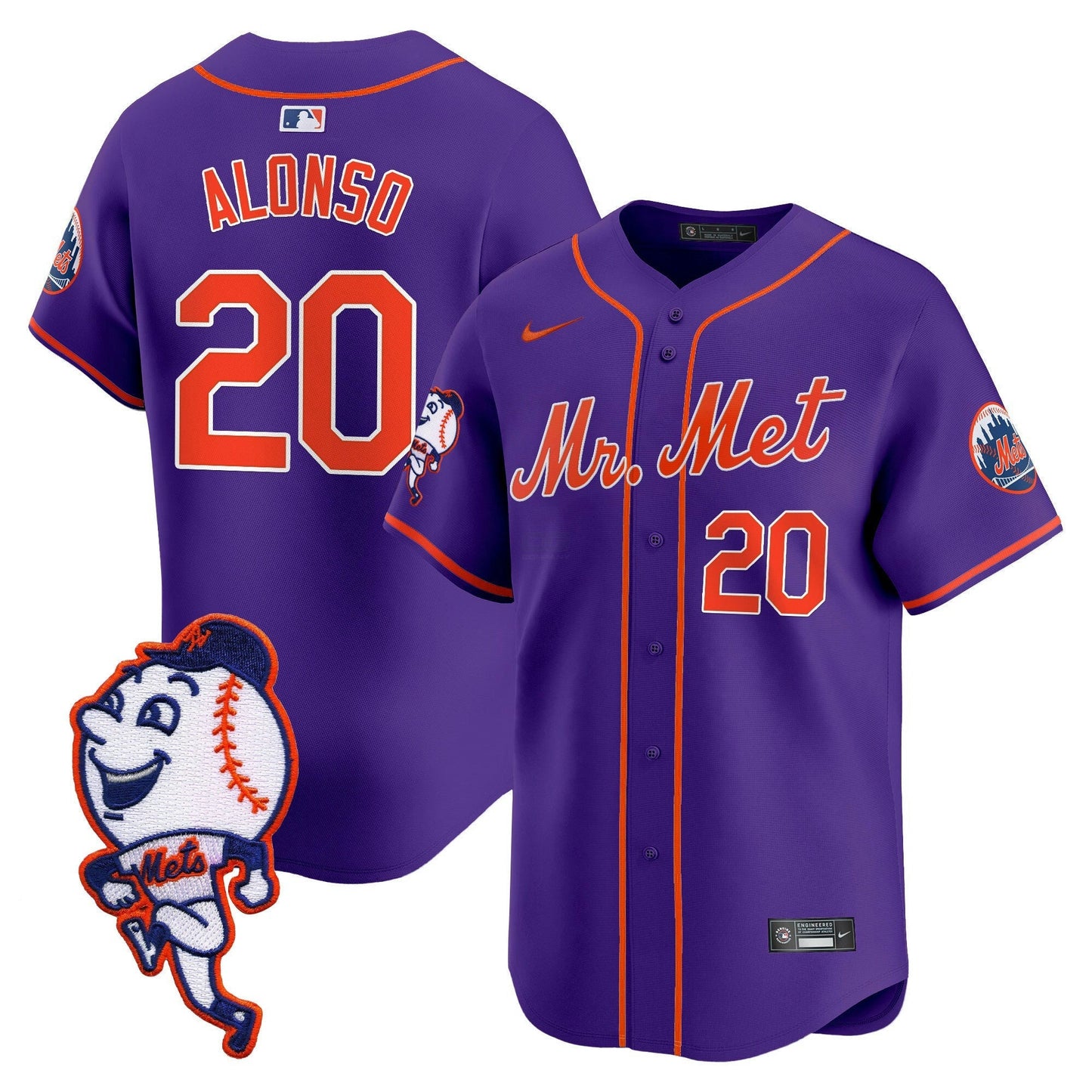 Camisa MLB Men’s Mr. Met Patch Vapor Premier Limited Jersey