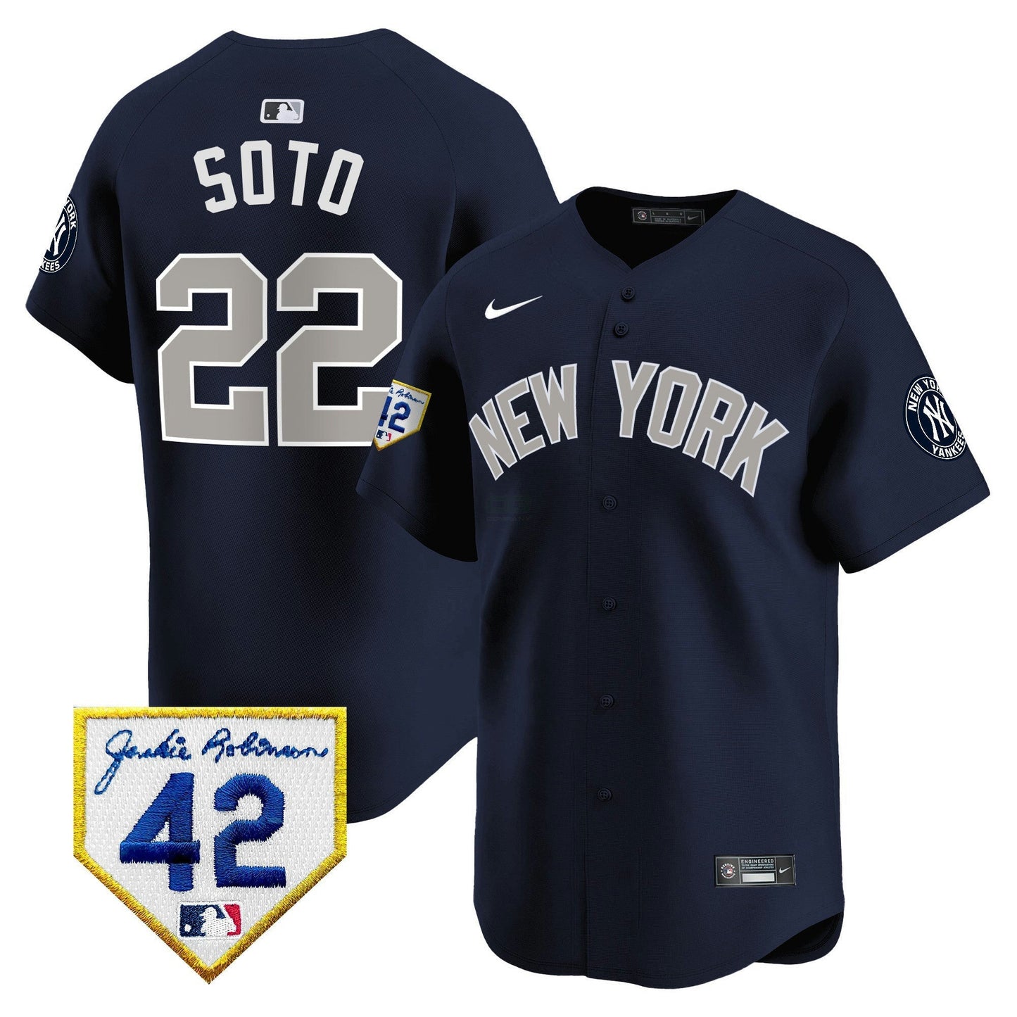 Camisa MLB New York Yankees Men’s New York 2024 Jackie Robinson Patch Vapor Premier Limited Jersey