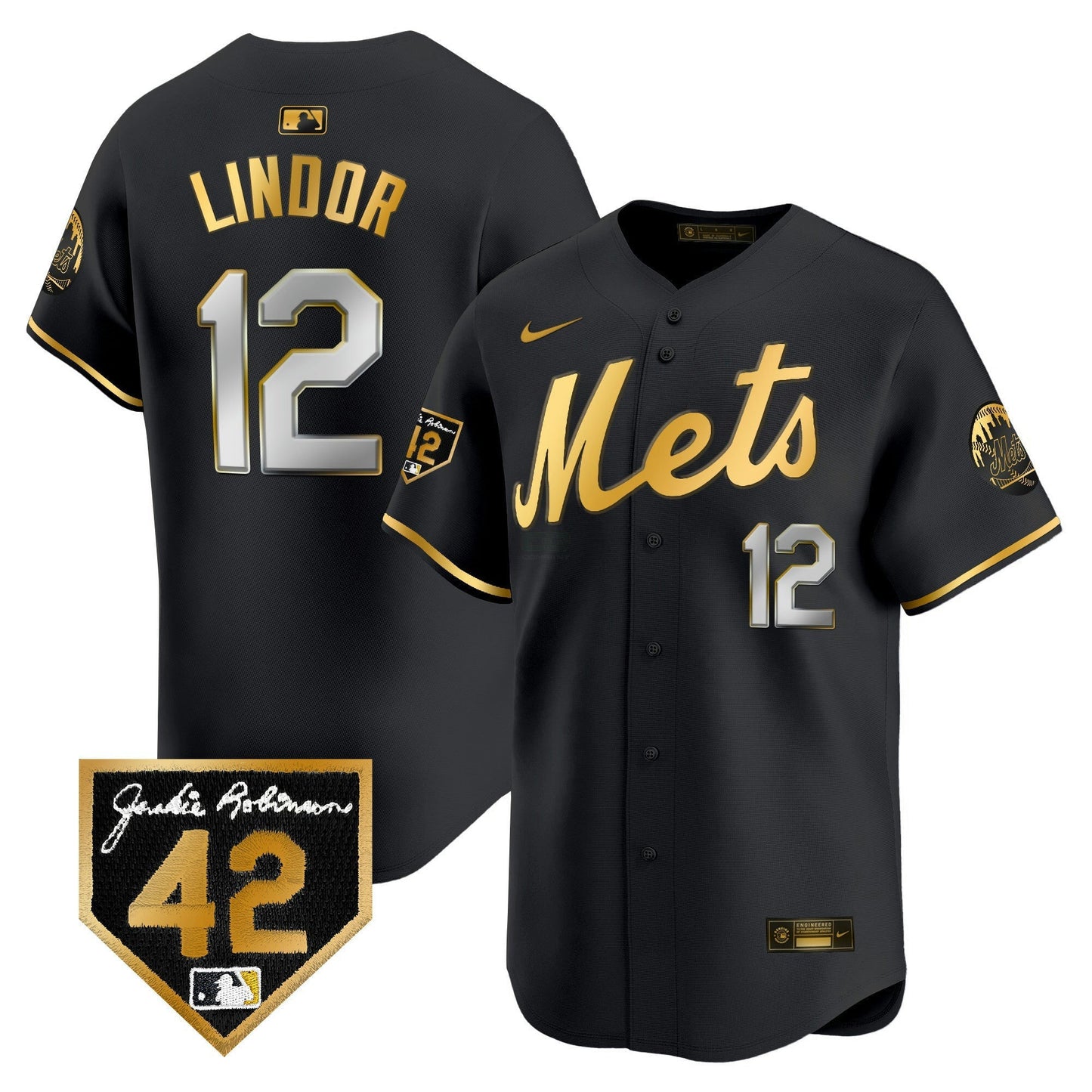 Camisa MLB New York Mets Men’s New York 2024 Jackie Robinson Patch Vapor Premier Limited Jersey