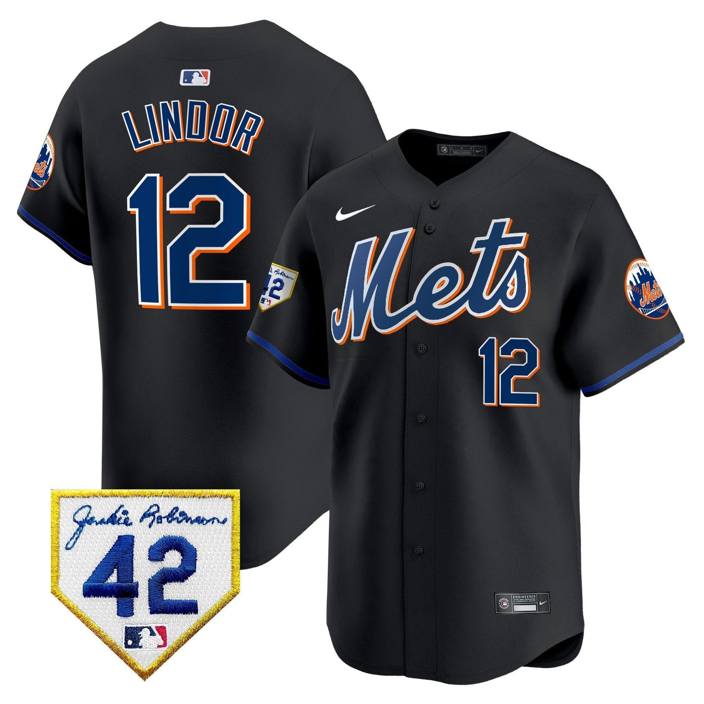Camisa MLB New York Mets Men’s New York 2024 Jackie Robinson Patch Vapor Premier Limited Jersey