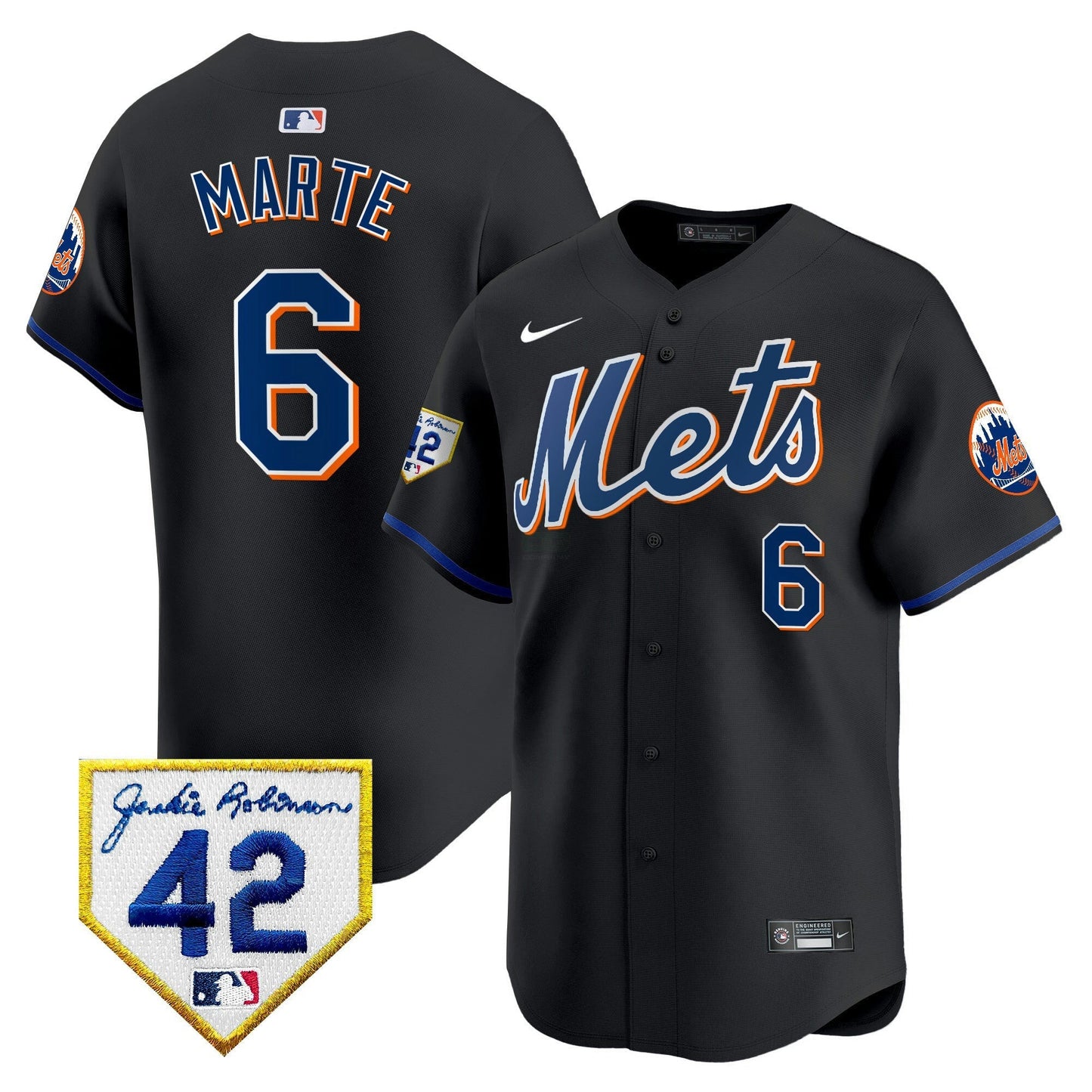 Camisa MLB New York Mets Men’s New York 2024 Jackie Robinson Patch Vapor Premier Limited Jersey