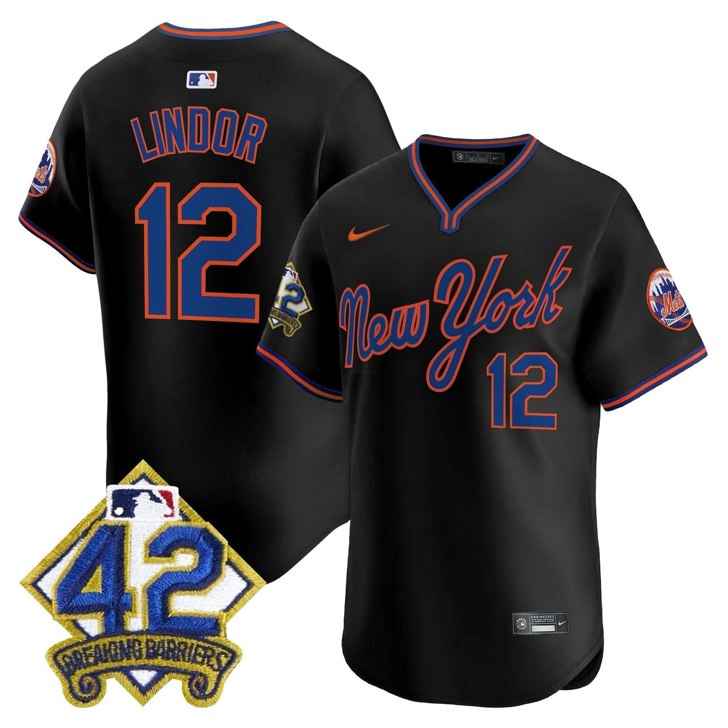 Camisa MLB Men’s New York 2025 Jackie Robinson Patch Road Alternativa Jersey