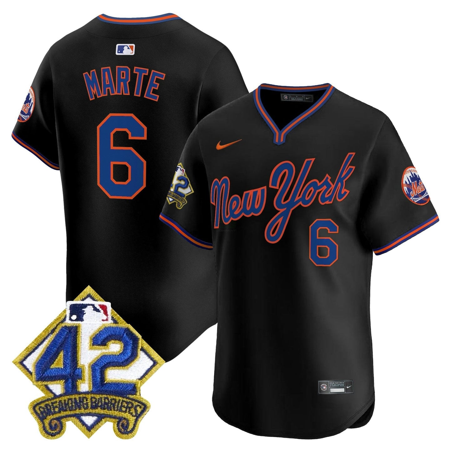 Camisa MLB Men’s New York 2025 Jackie Robinson Patch Road Alternativa Jersey