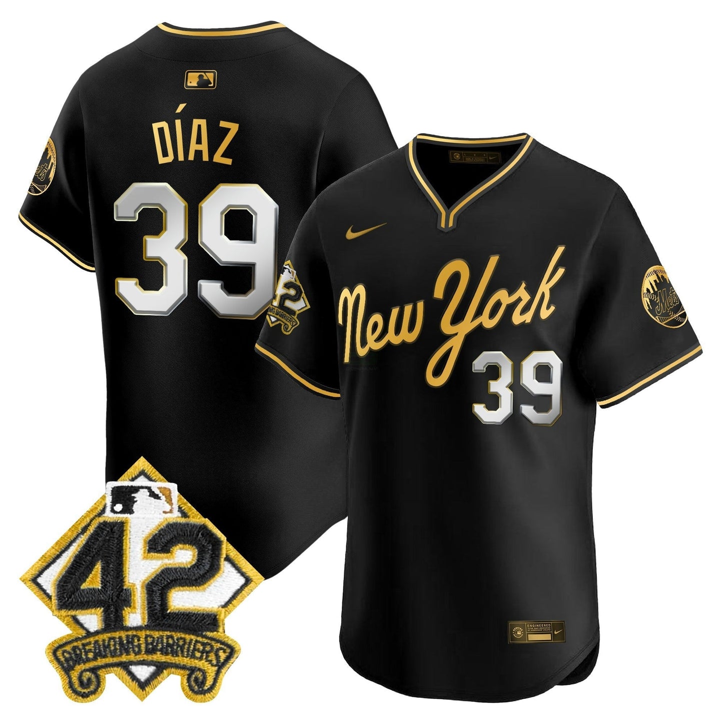 Camisa MLB Men’s New York 2025 Jackie Robinson Patch Road Alternativa Jersey