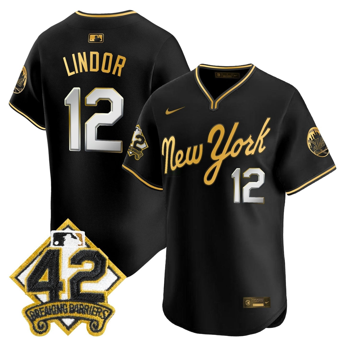Camisa MLB Men’s New York 2025 Jackie Robinson Patch Road Alternativa Jersey