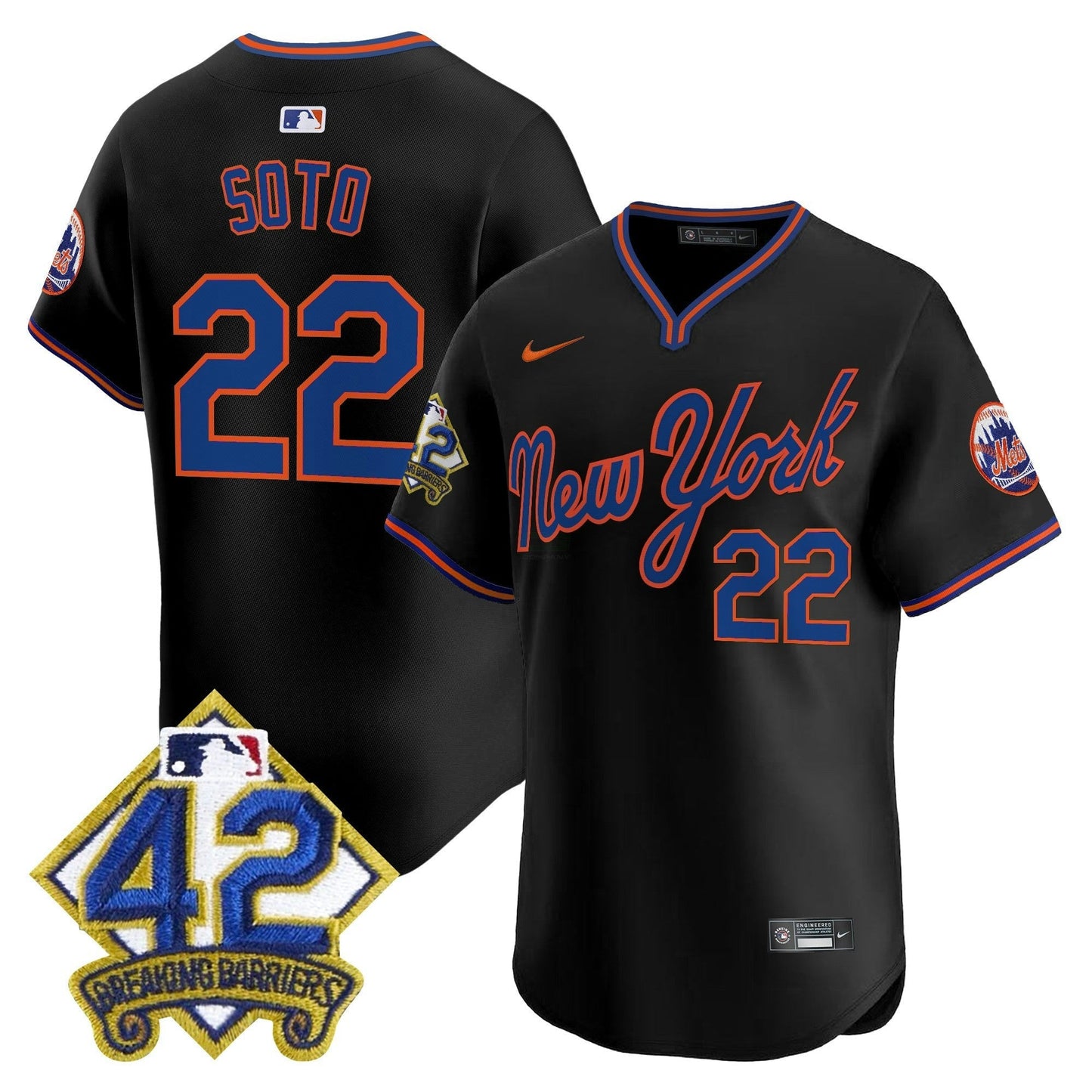 Camisa MLB Men’s New York 2025 Jackie Robinson Patch Road Alternativa Jersey