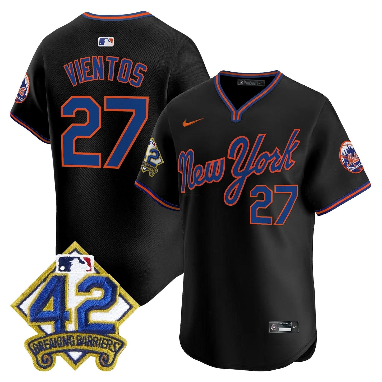 Camisa MLB Men’s New York 2025 Jackie Robinson Patch Road Alternativa Jersey