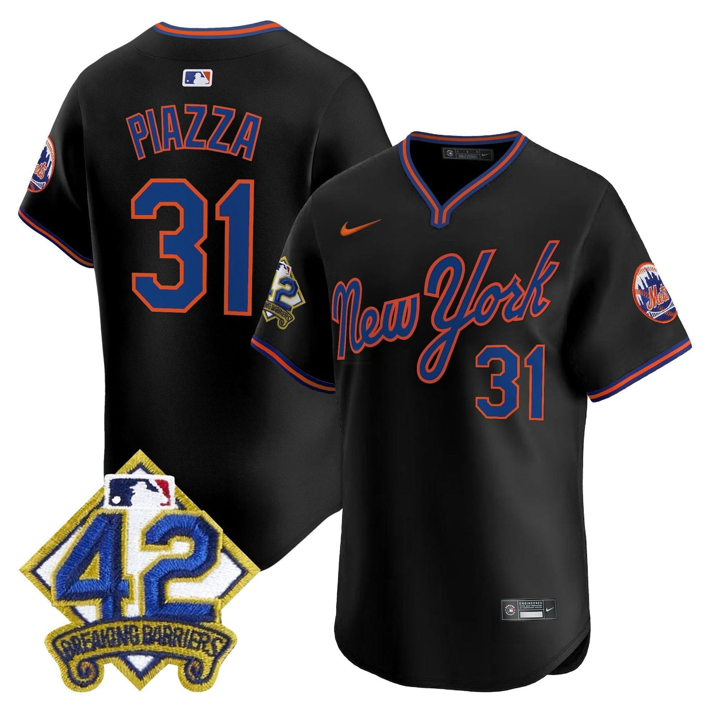 Camisa MLB Men’s New York 2025 Jackie Robinson Patch Road Alternativa Jersey
