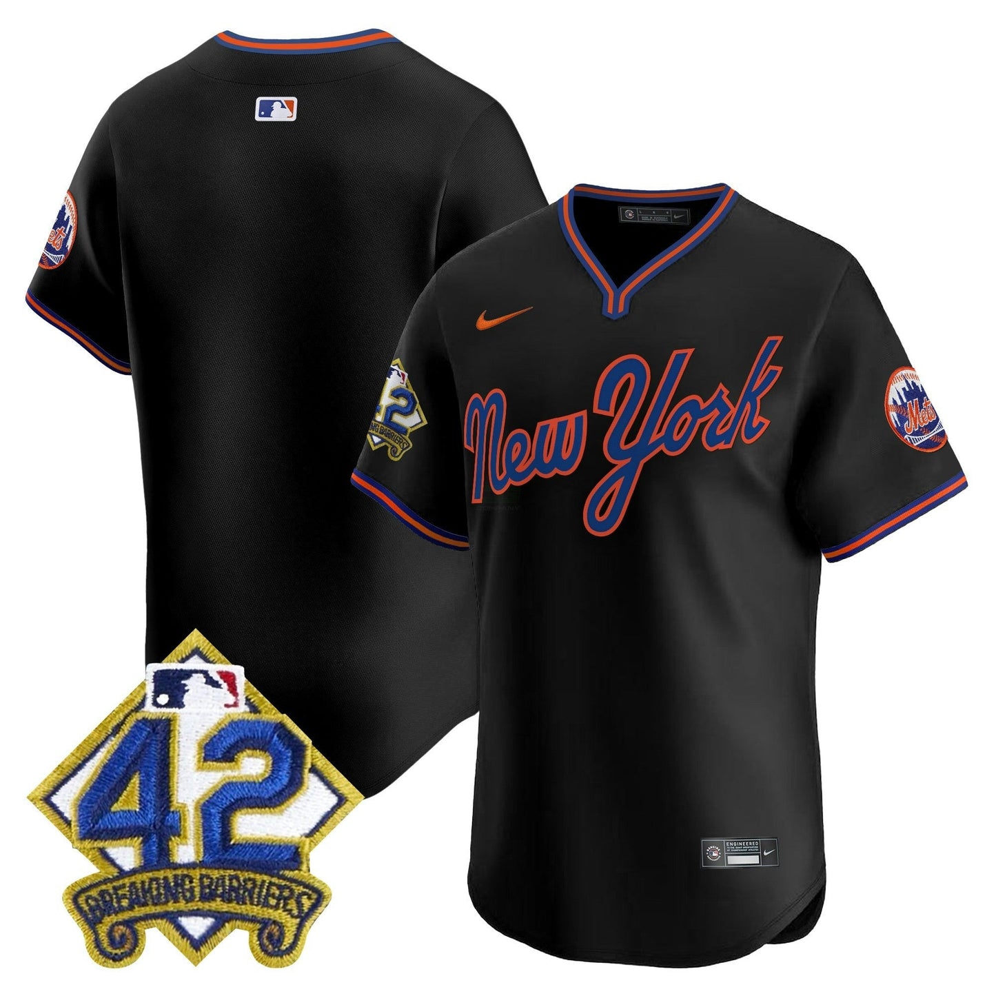 Camisa MLB Men’s New York 2025 Jackie Robinson Patch Road Alternativa Jersey