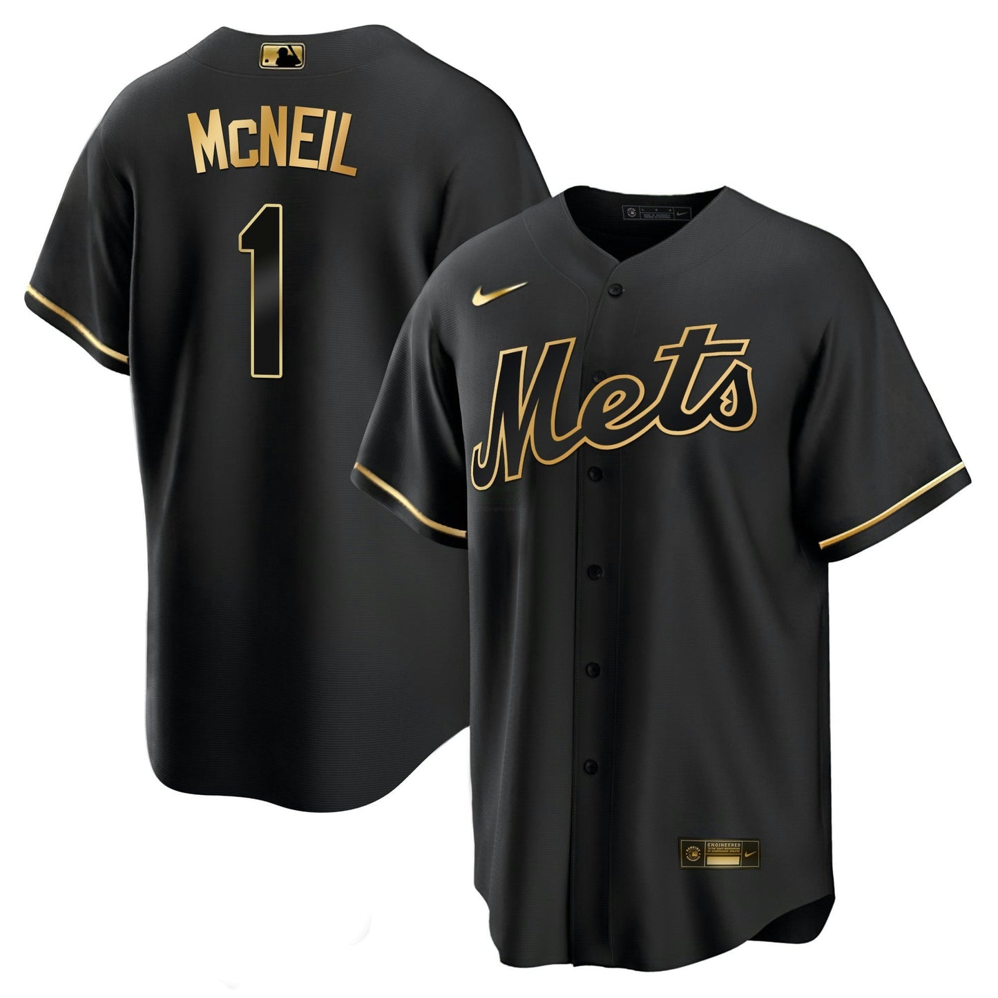Camisa MLB Men’s New York Black Limited & Dourada Jersey