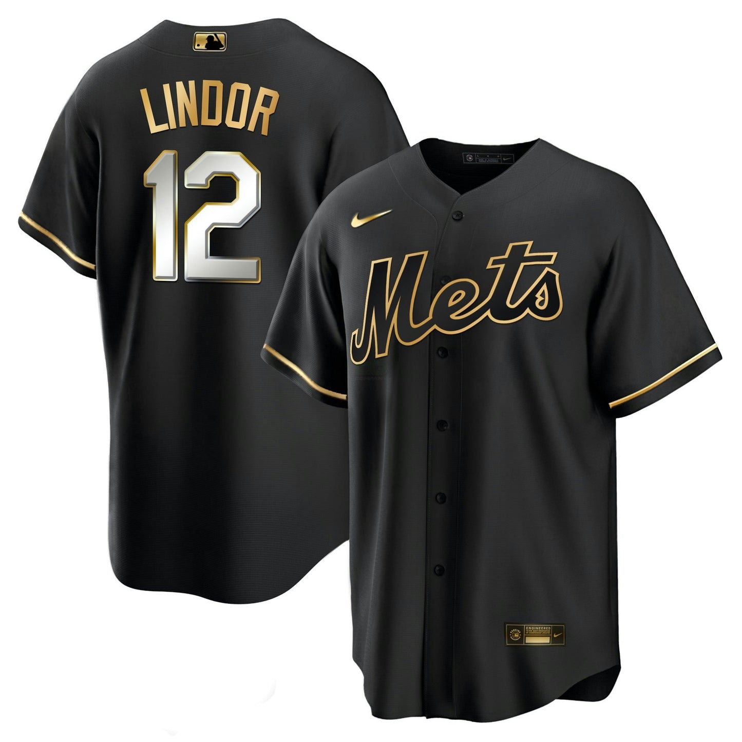 Camisa MLB Men’s New York Black Limited & Dourada Jersey