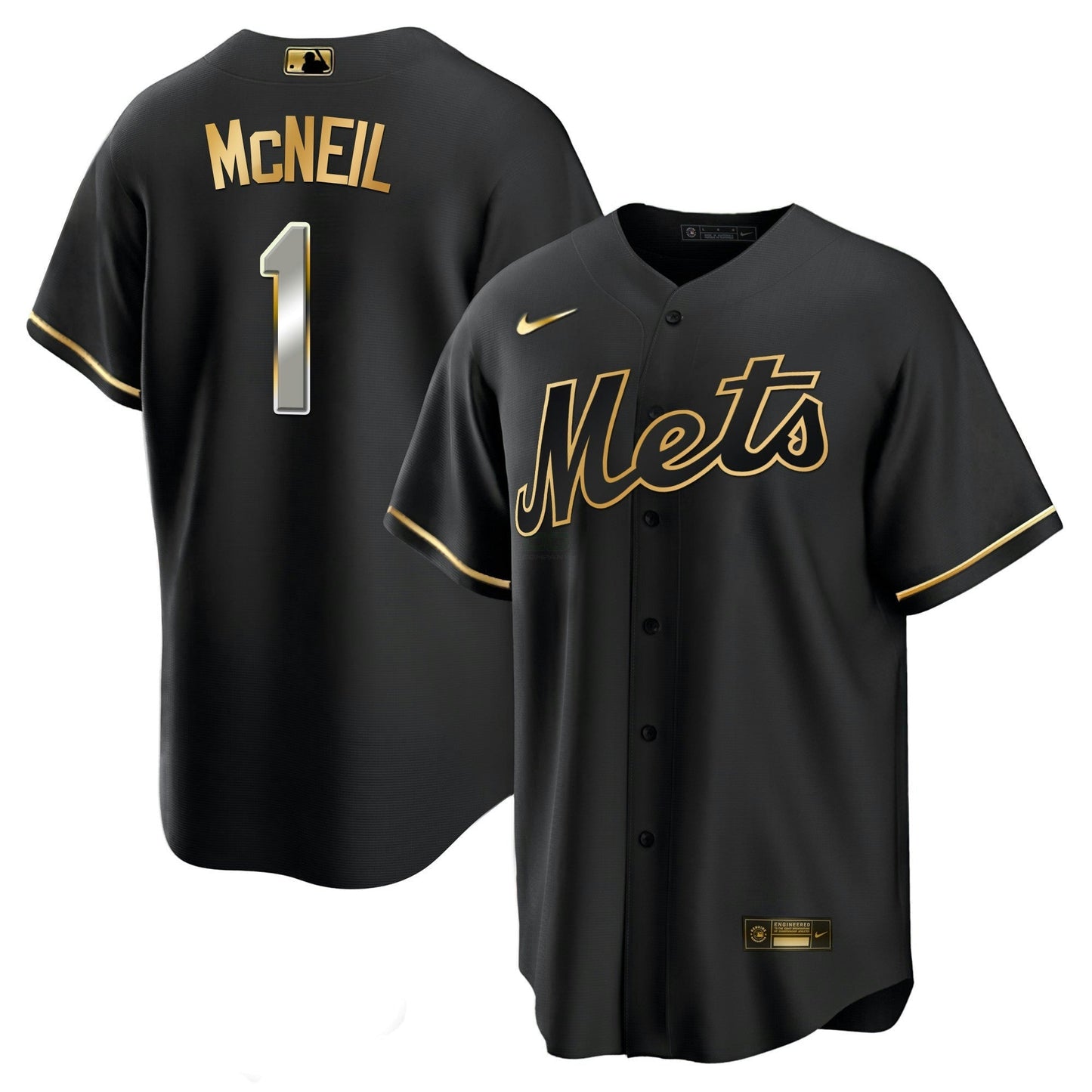 Camisa MLB Men’s New York Black Limited & Dourada Jersey