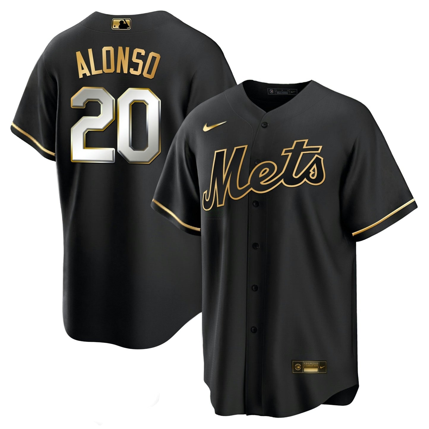Camisa MLB Men’s New York Black Limited & Dourada Jersey