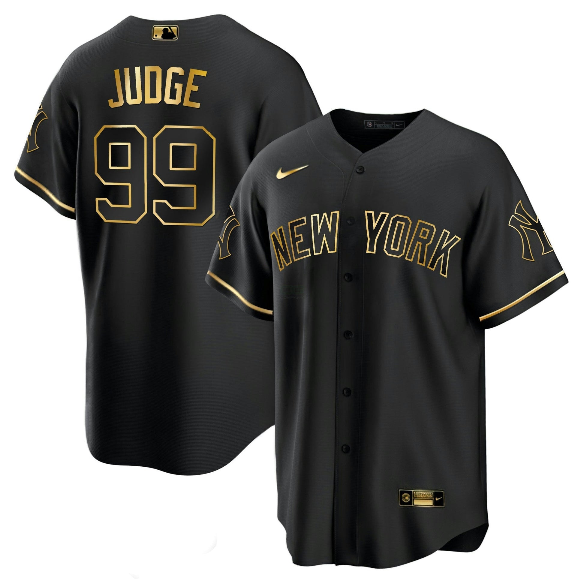 Camisa MLB Men’s New York Branca Dourada & Preta Dourada Jersey