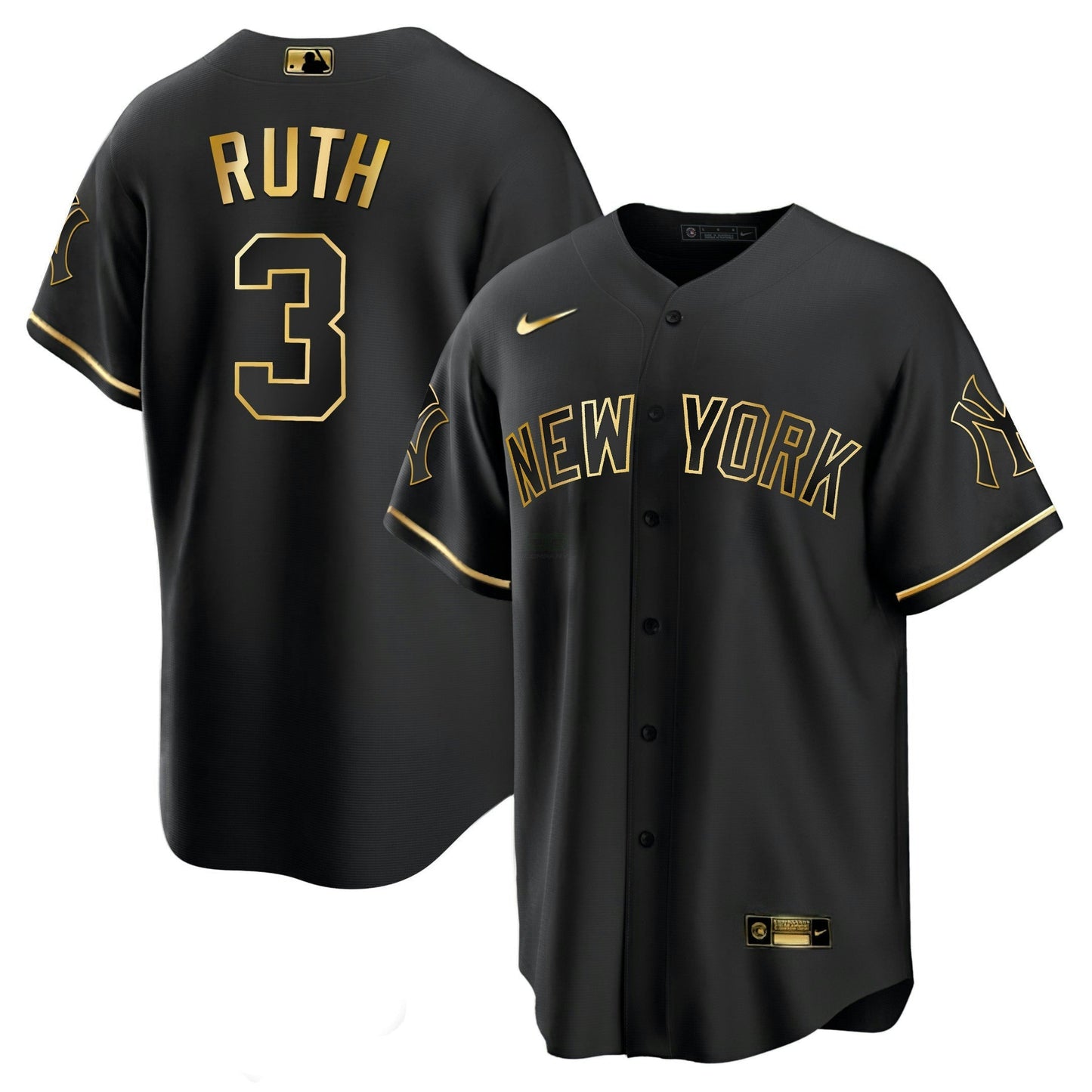 Camisa MLB Men’s New York Branca Dourada & Preta Dourada Jersey