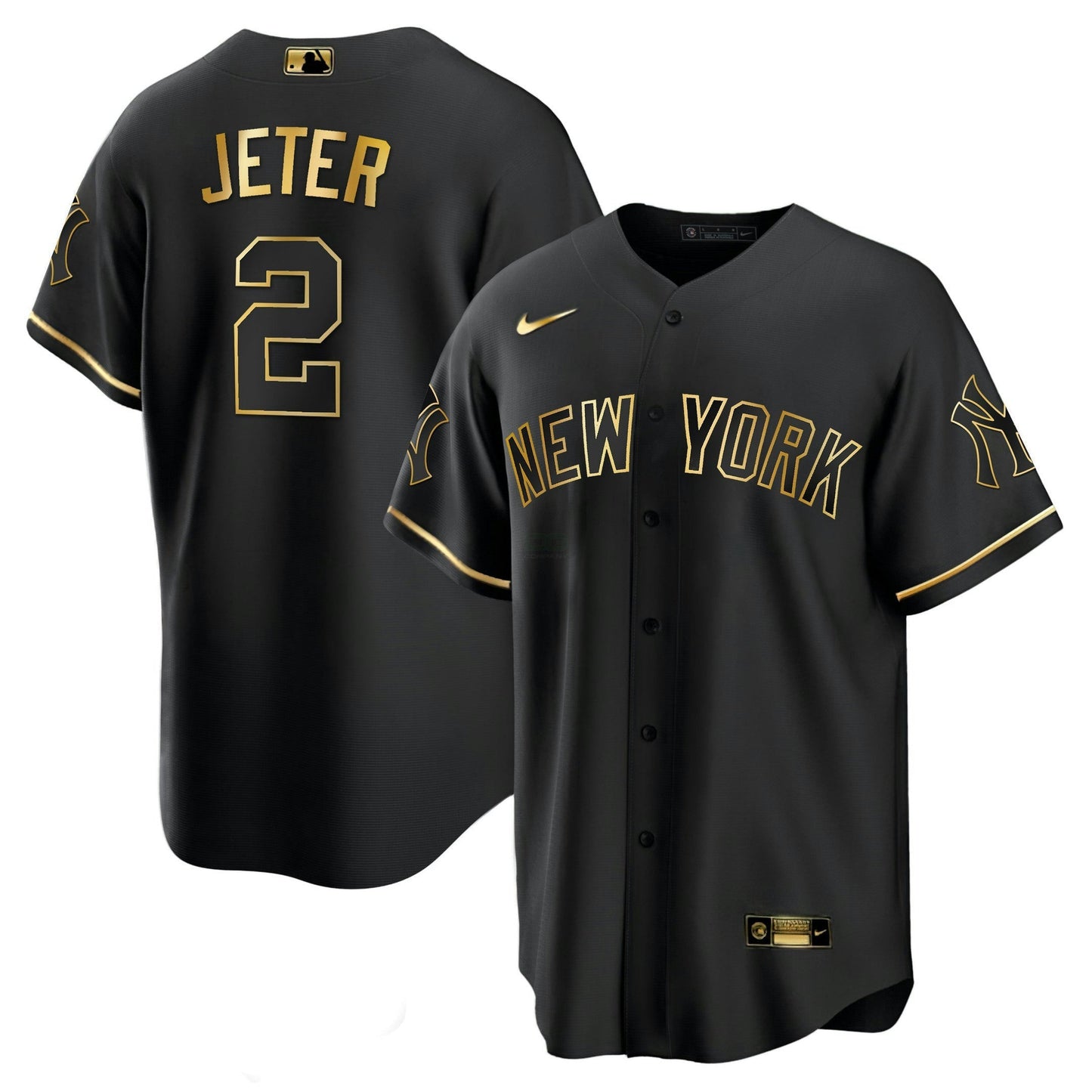 Camisa MLB Men’s New York Branca Dourada & Preta Dourada Jersey