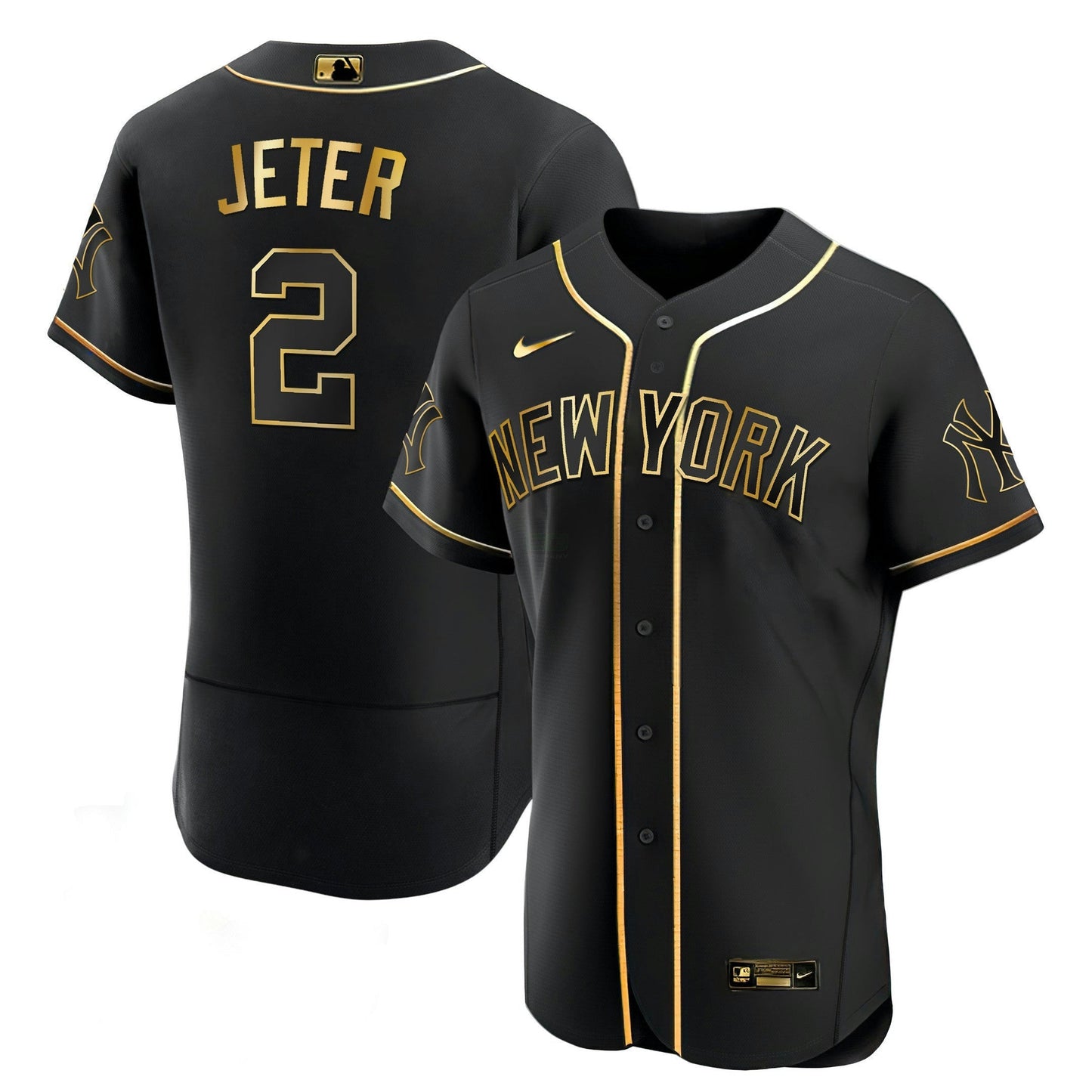 Camisa MLB Men’s New York Branca Dourada & Preta Dourada Jersey