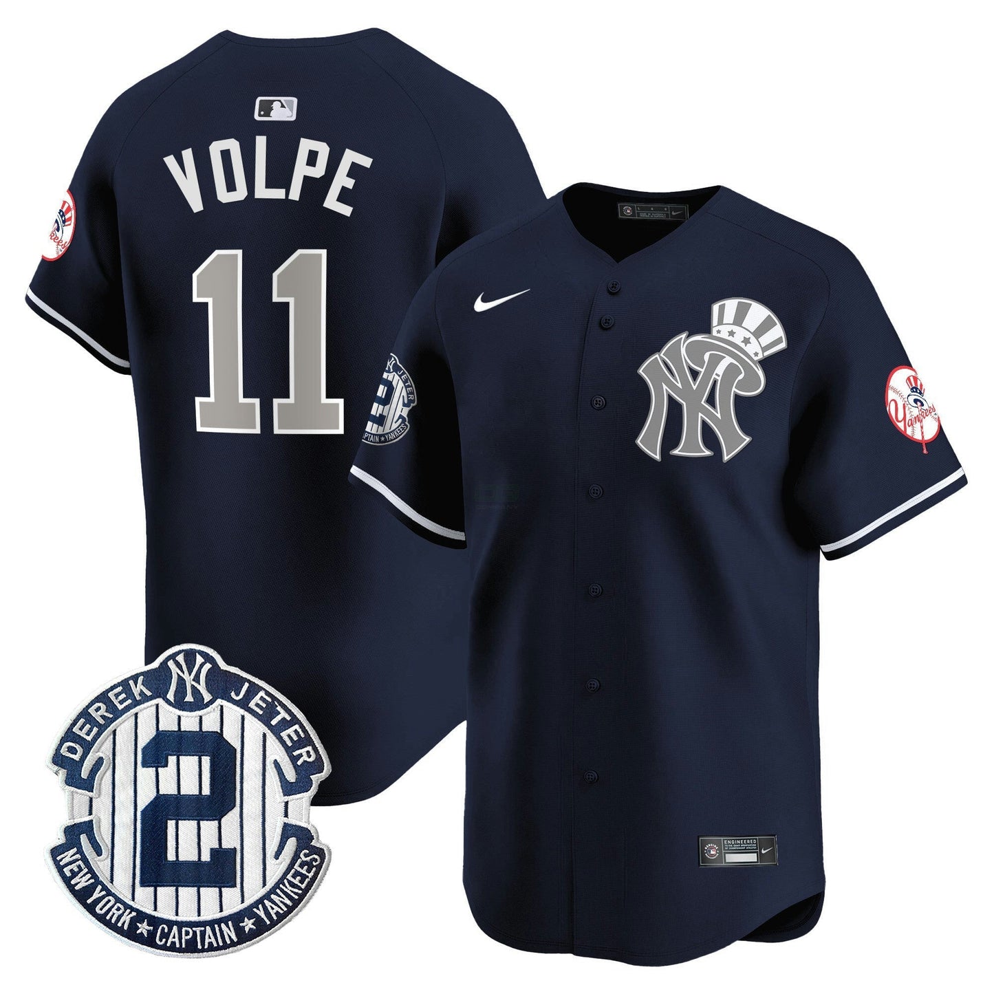 Camisa MLB Men’s New York Derek Jeter Patch Vapor Premier Limited Jersey V2