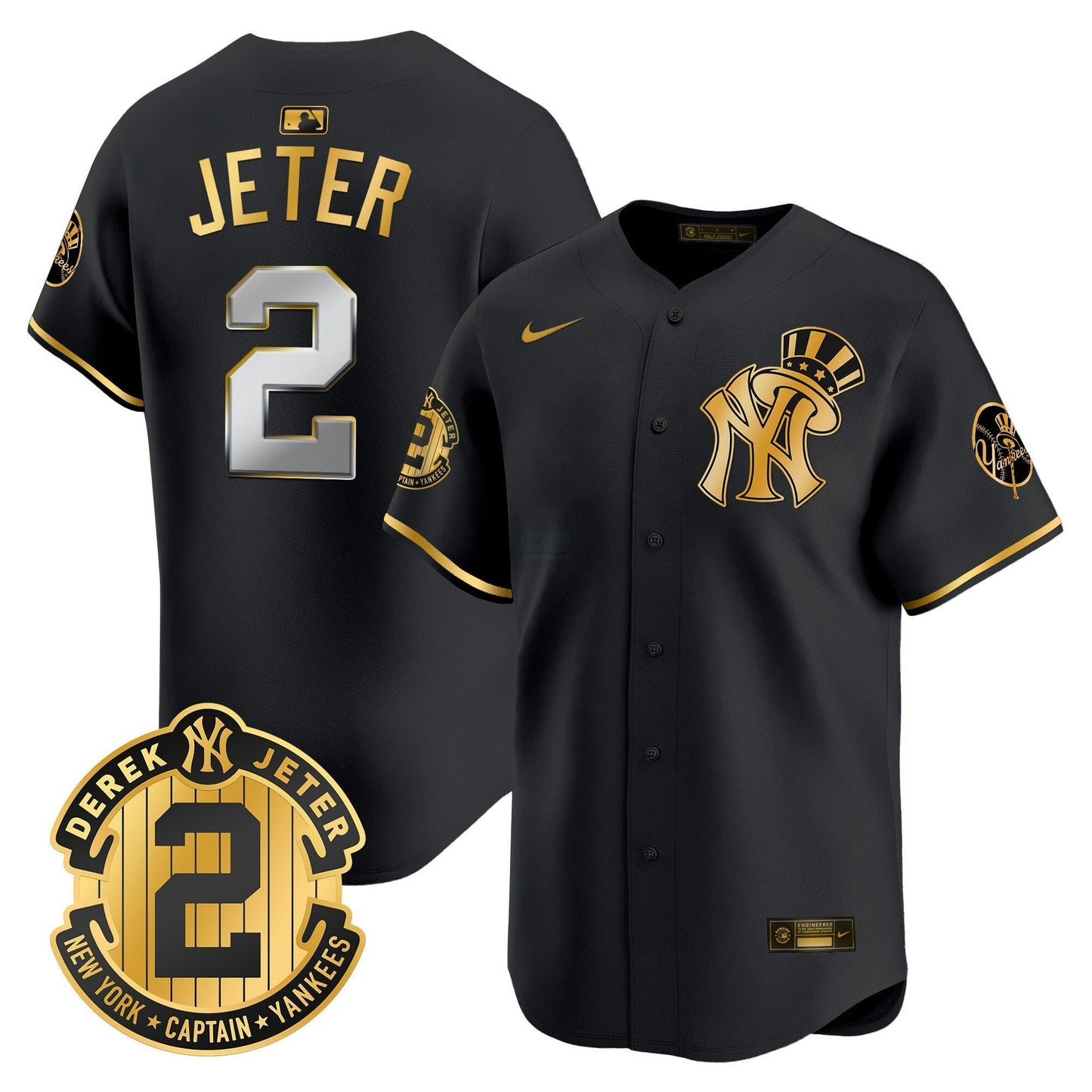 Camisa MLB Men’s New York Derek Jeter Patch Vapor Premier Limited Jersey V2