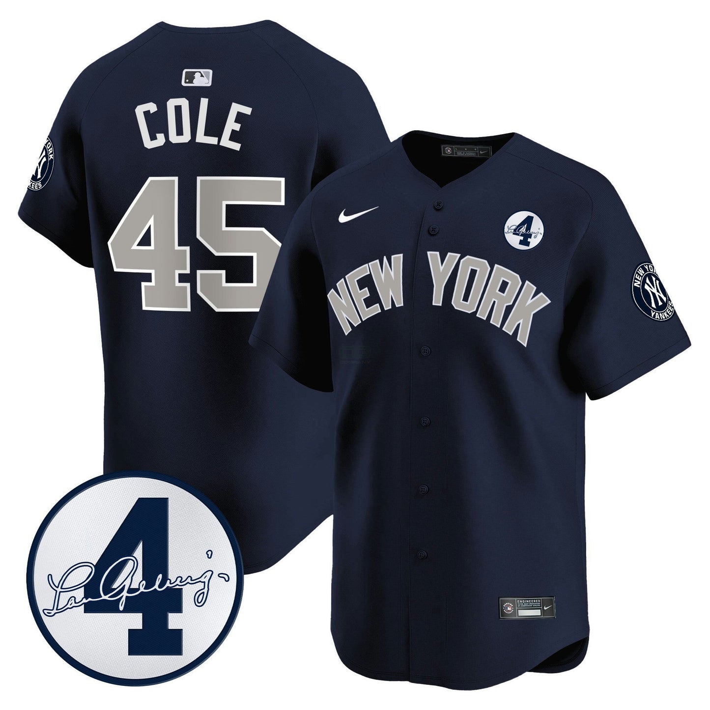 Camisa MLB Men’s New York Lou Gehrig Patch Vapor Premier Limited Jersey