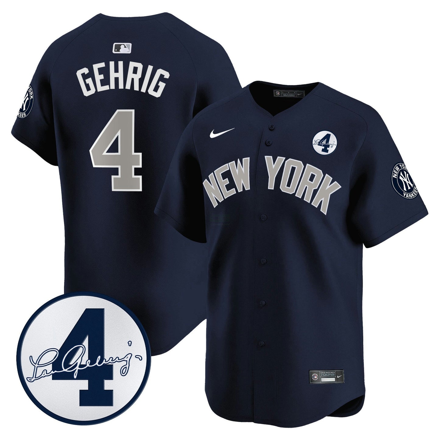 Camisa MLB Men’s New York Lou Gehrig Patch Vapor Premier Limited Jersey