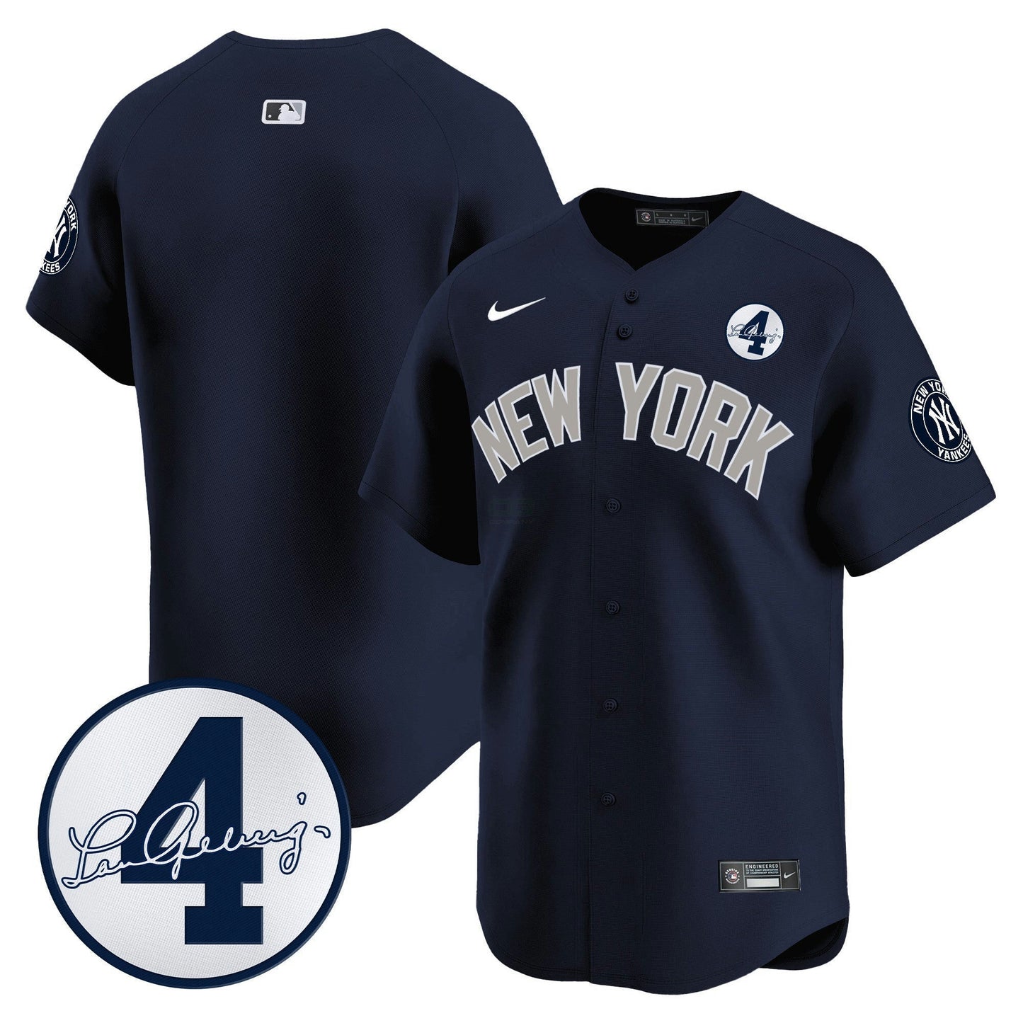 Camisa MLB Men’s New York Lou Gehrig Patch Vapor Premier Limited Jersey