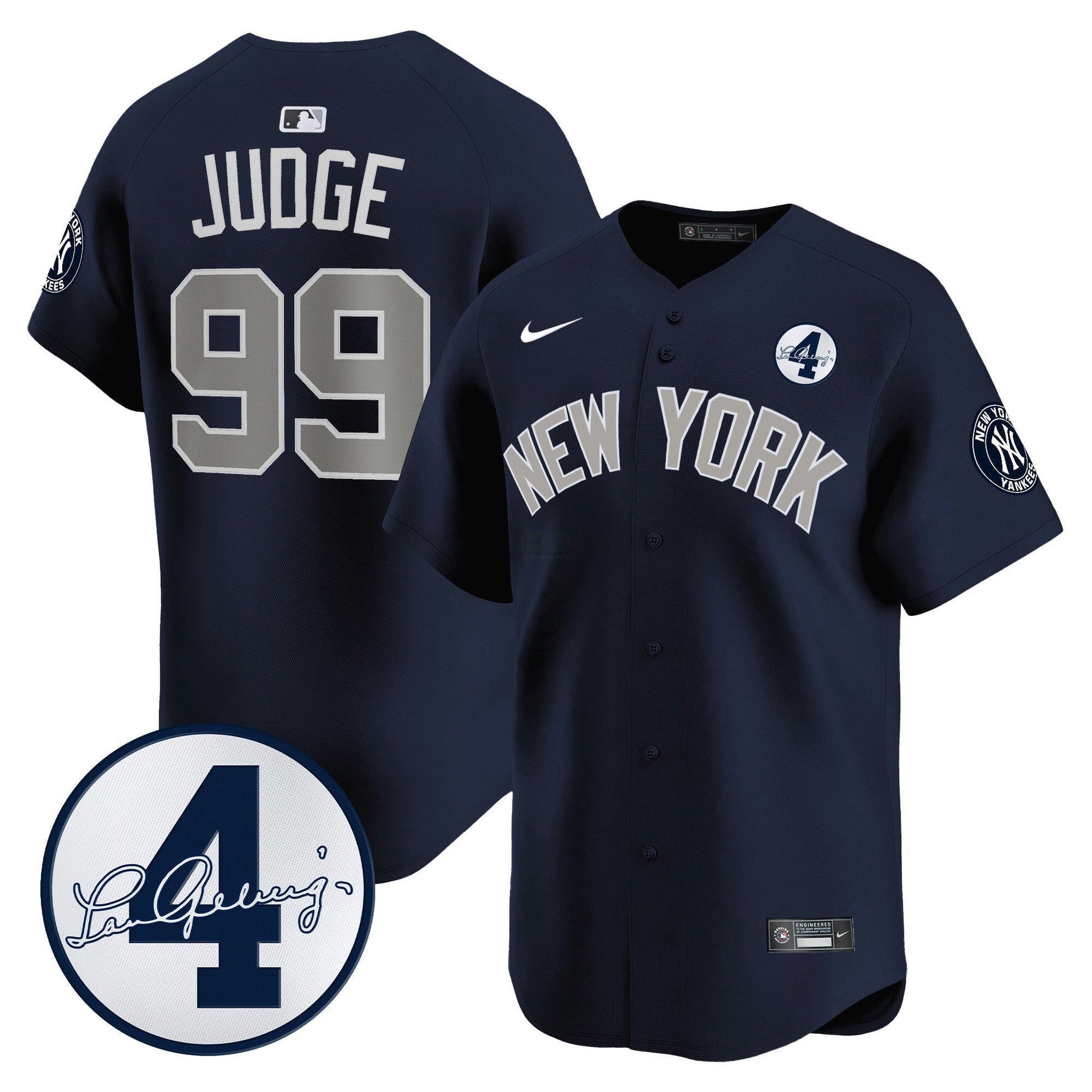 Camisa MLB Men’s New York Lou Gehrig Patch Vapor Premier Limited Jersey