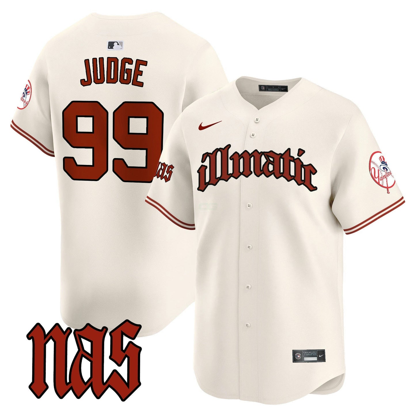 Camisa MLB Men’s New York Nas Illmatic Vapor Premier Limited Jersey