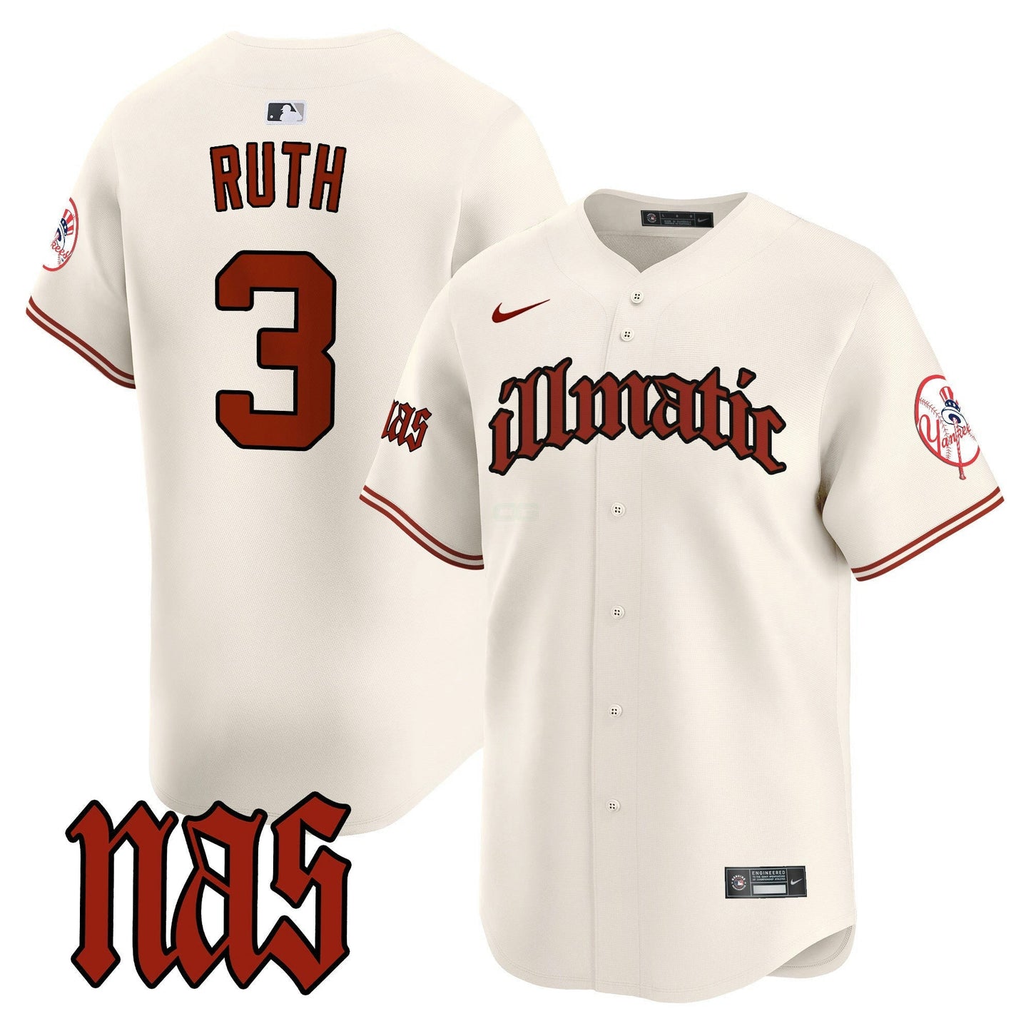 Camisa MLB Men’s New York Nas Illmatic Vapor Premier Limited Jersey