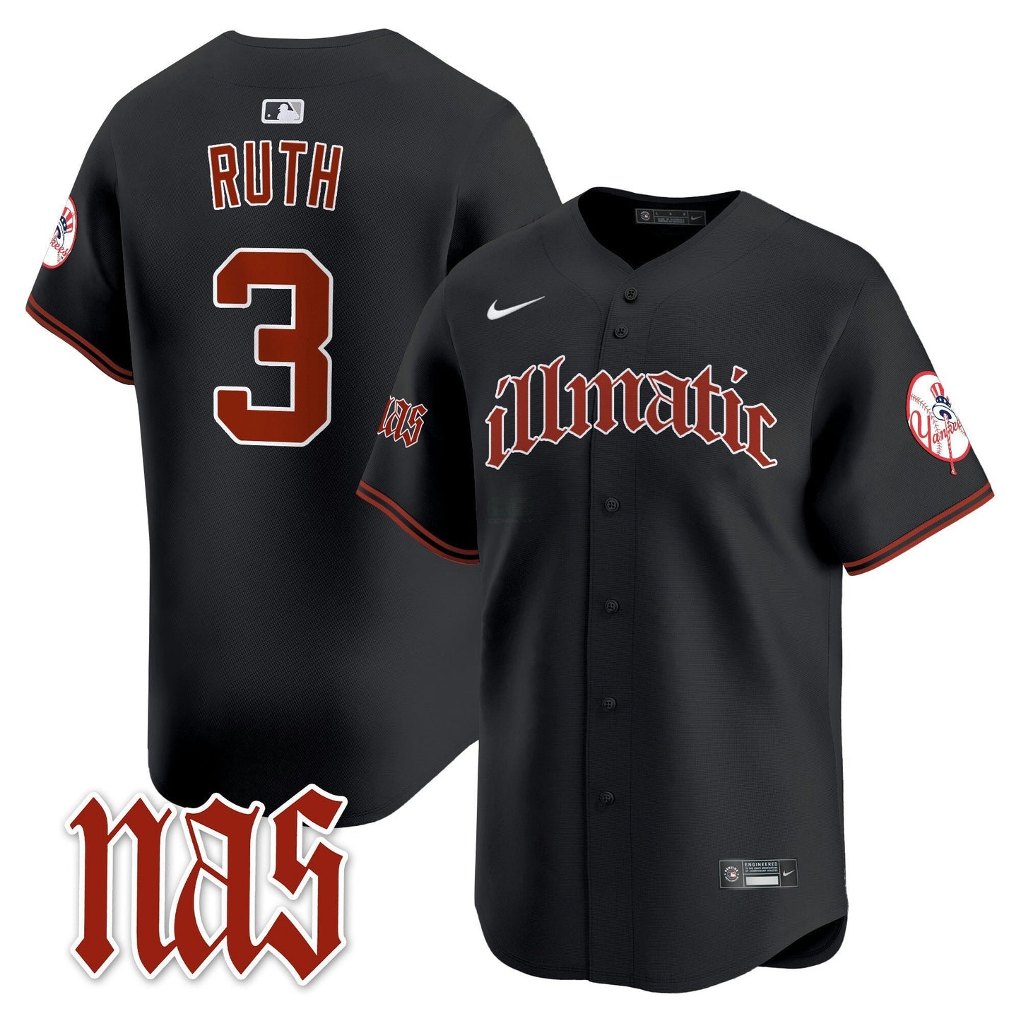 Camisa MLB Men’s New York Nas Illmatic Vapor Premier Limited Jersey
