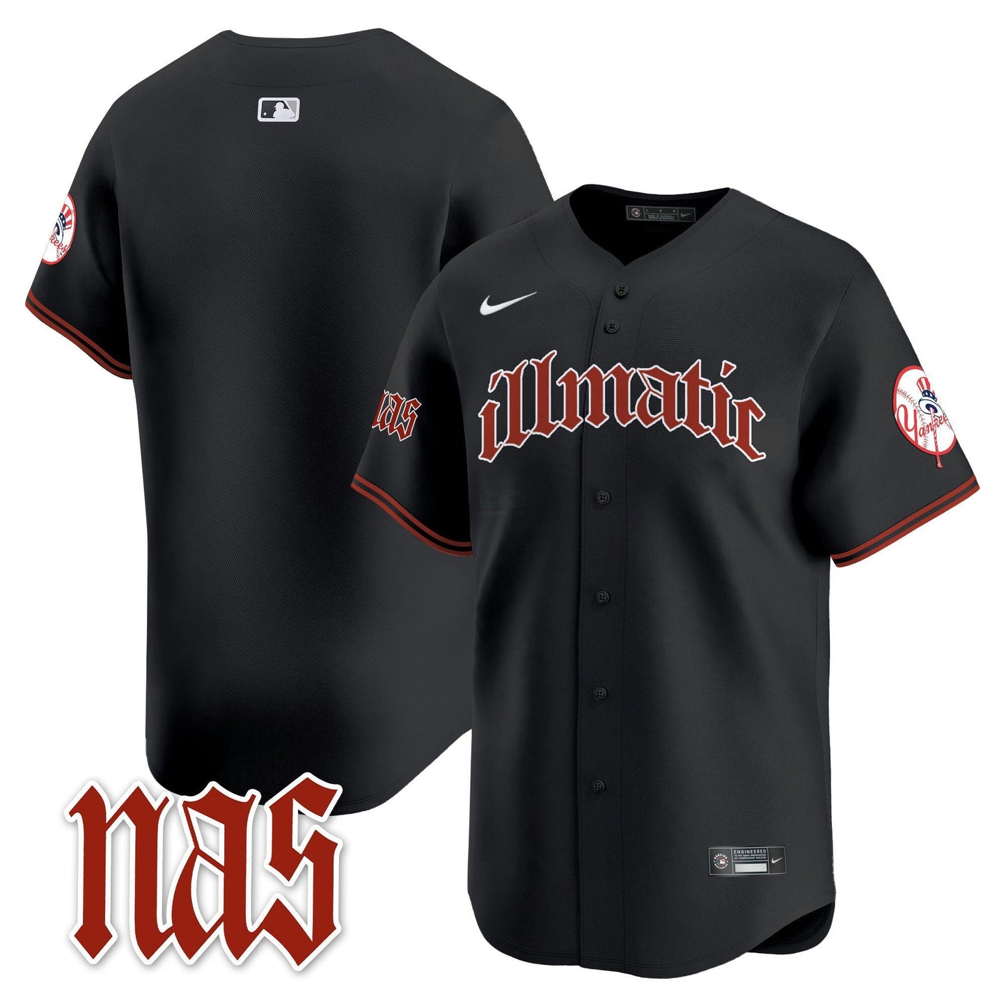 Camisa MLB Men’s New York Nas Illmatic Vapor Premier Limited Jersey