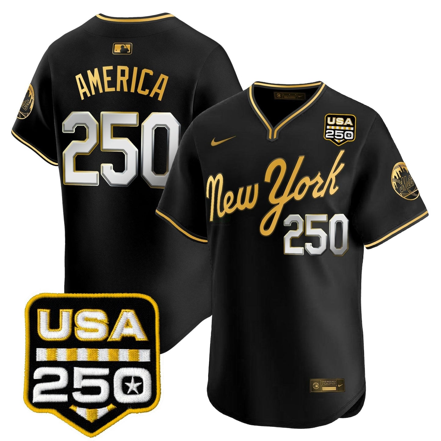 Camisa MLB Men’s New York Road Alternativa & 250America Patch Vapor Limited Jersey