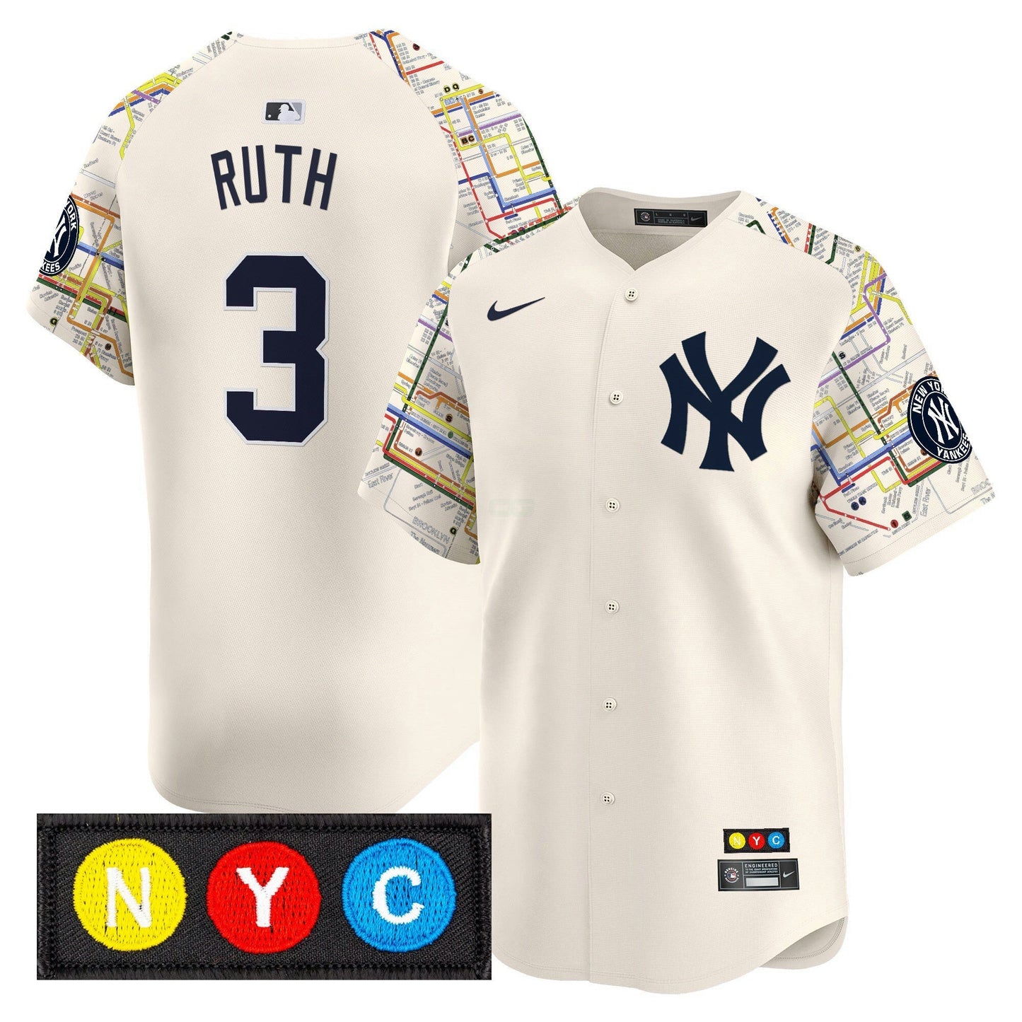 Camisa MLB New York Yankees Men’s New York Subway Style Vapor Premier Limited Jersey – Stitched