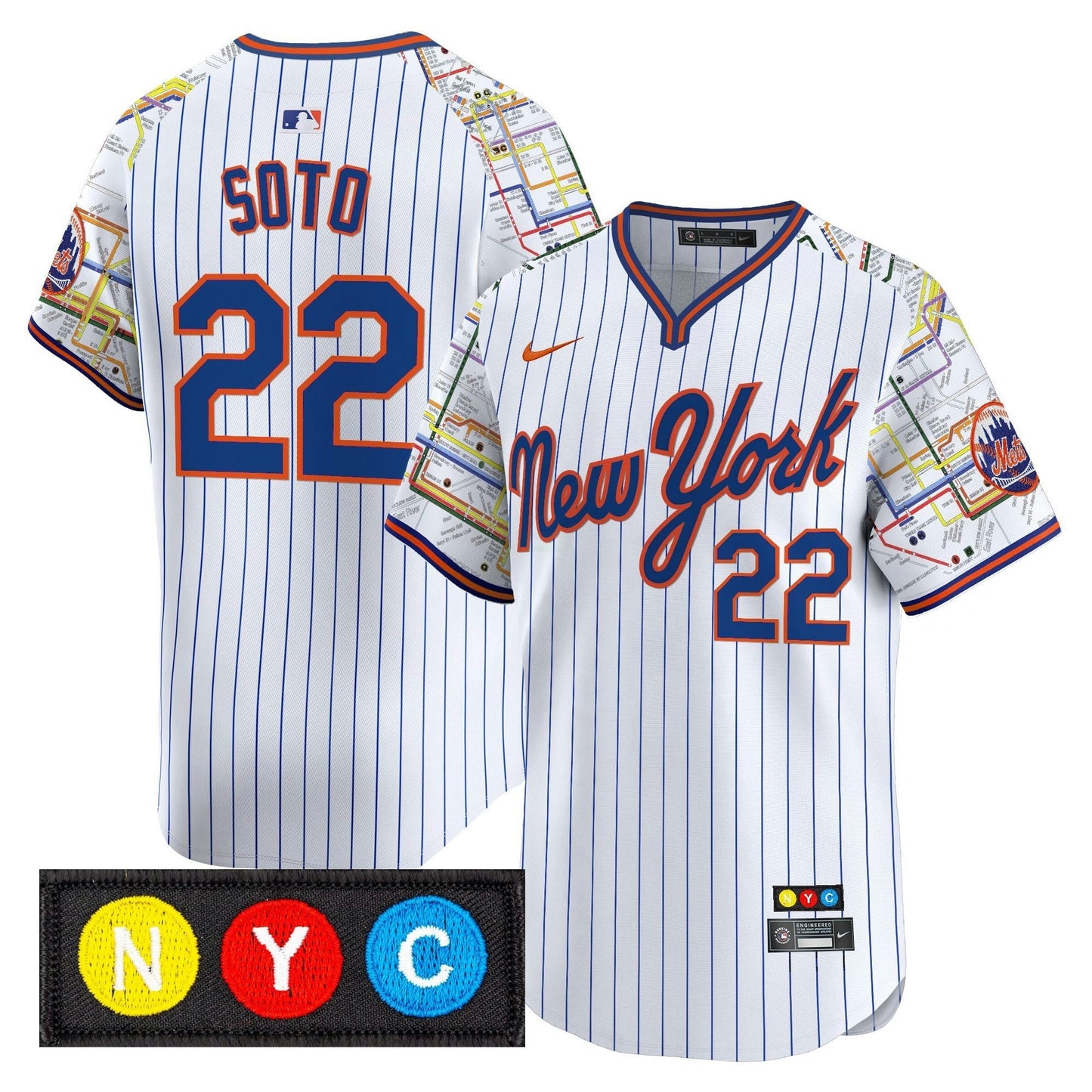 Camisa MLB New York Mets Men’s New York Subway Style Vapor Premier Limited Jersey – Stitched