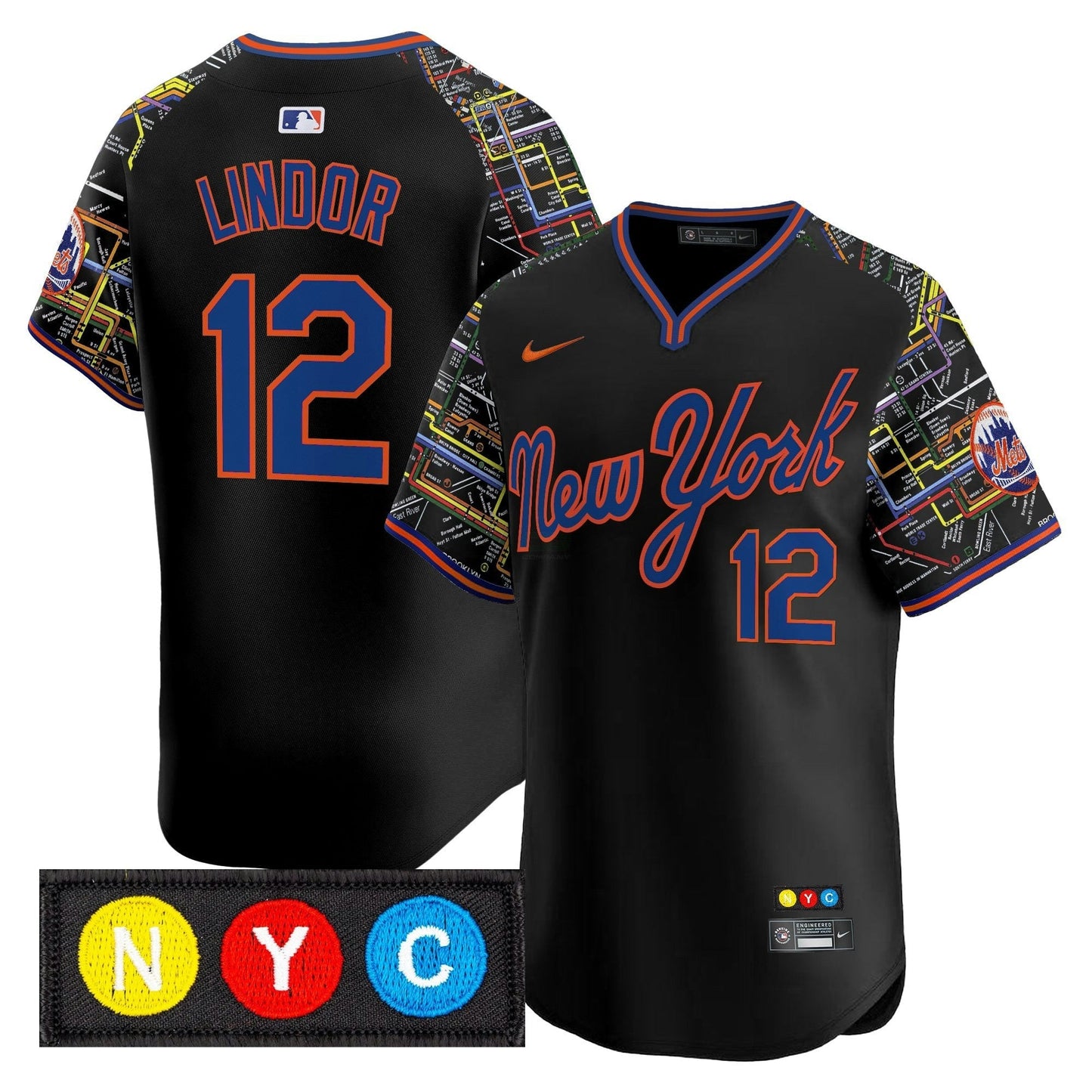 Camisa MLB New York Mets Men’s New York Subway Style Vapor Premier Limited Jersey – Stitched