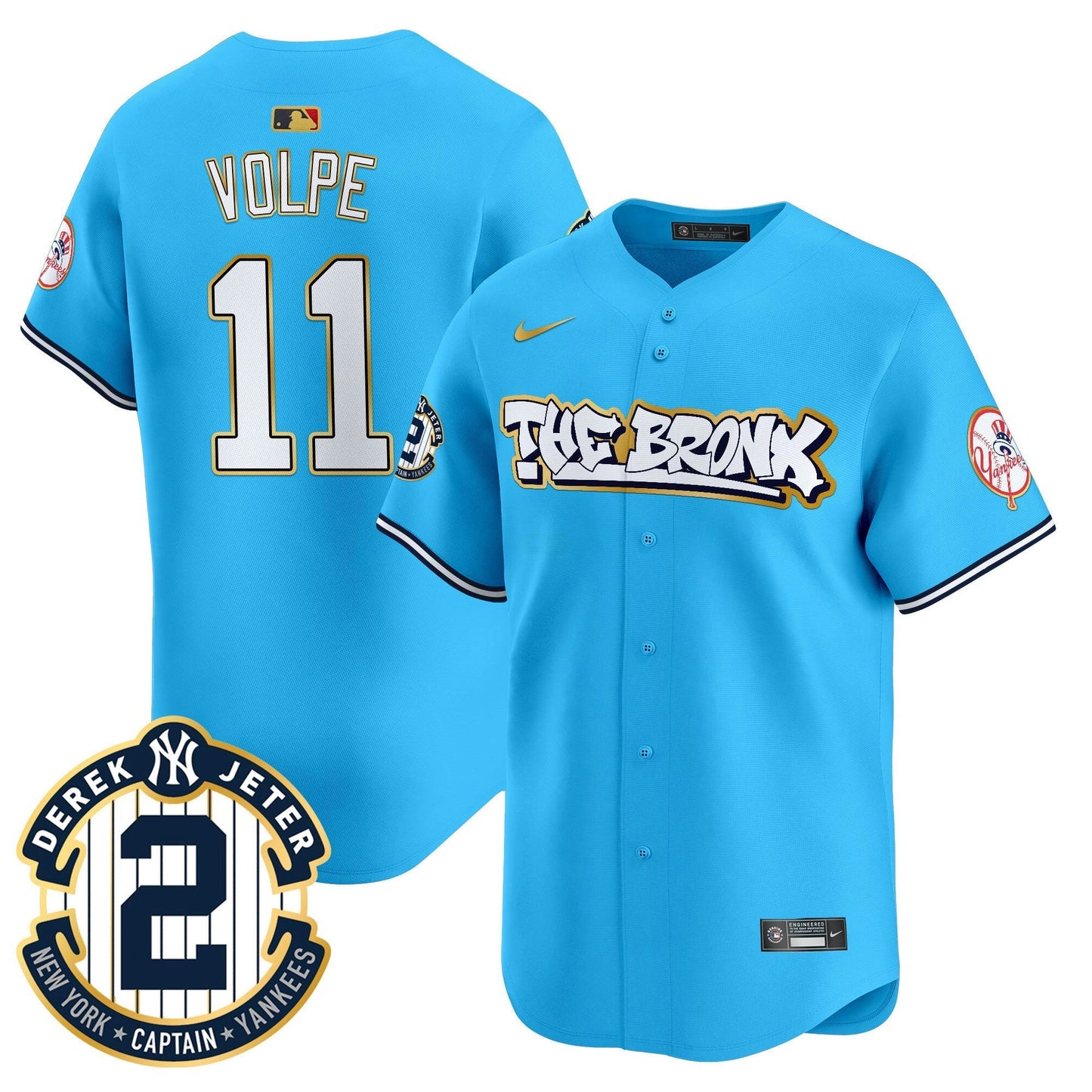 Camisa MLB Men’s New York The Bronx Graffiti Gold Trim Vapor Premier Limited Jersey
