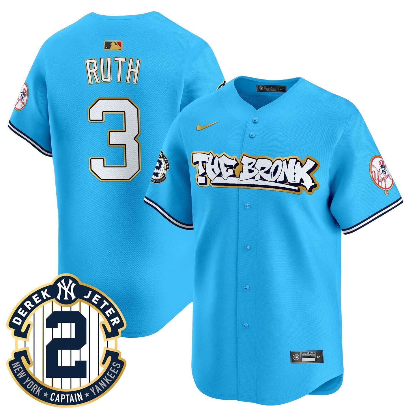 Camisa MLB Men’s New York The Bronx Graffiti Gold Trim Vapor Premier Limited Jersey