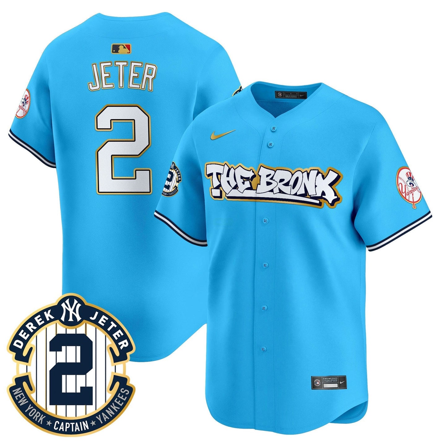 Camisa MLB Men’s New York The Bronx Graffiti Gold Trim Vapor Premier Limited Jersey