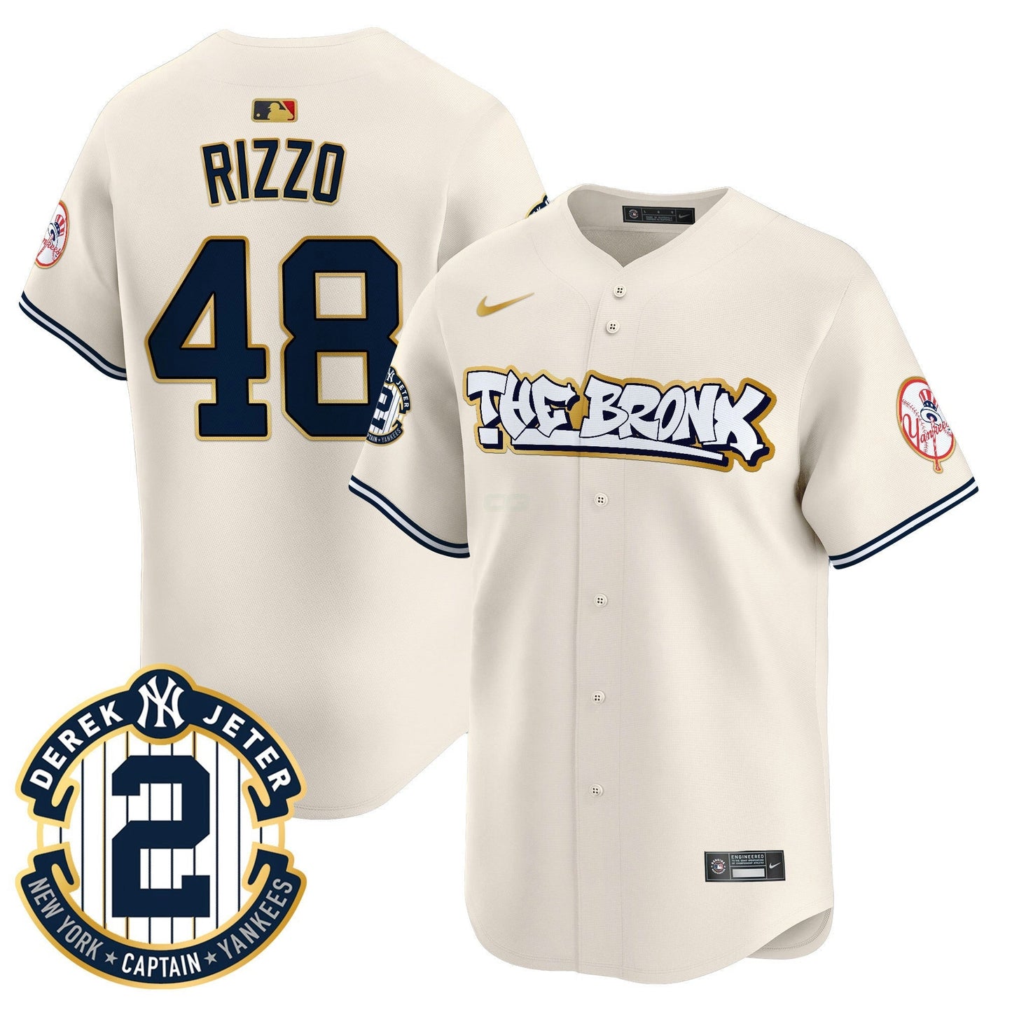Camisa MLB Men’s New York The Bronx Graffiti Gold Trim Vapor Premier Limited Jersey