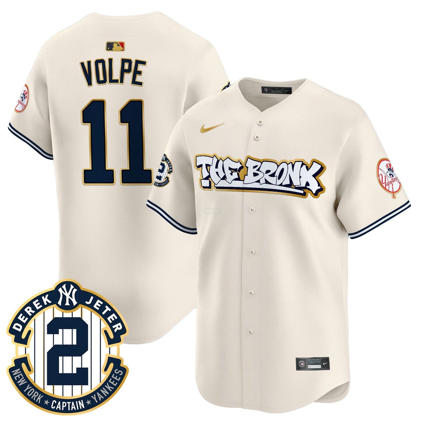 Camisa MLB Men’s New York The Bronx Graffiti Gold Trim Vapor Premier Limited Jersey