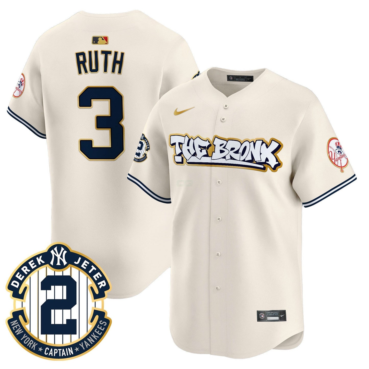 Camisa MLB Men’s New York The Bronx Graffiti Gold Trim Vapor Premier Limited Jersey