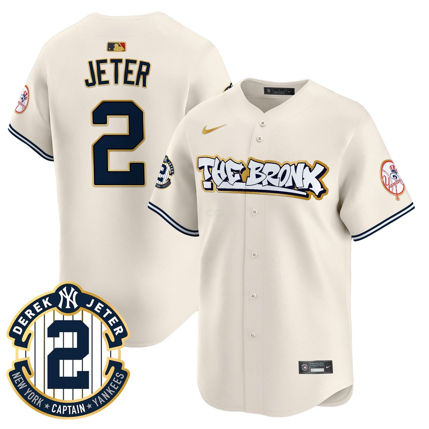 Camisa MLB Men’s New York The Bronx Graffiti Gold Trim Vapor Premier Limited Jersey