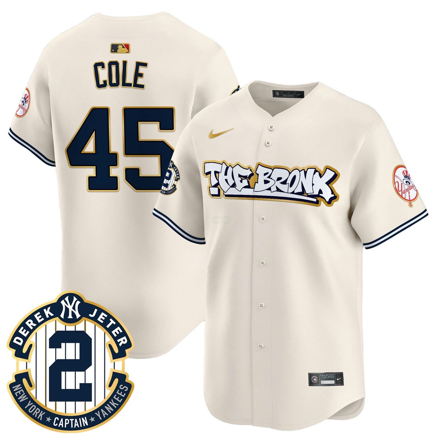 Camisa MLB Men’s New York The Bronx Graffiti Gold Trim Vapor Premier Limited Jersey