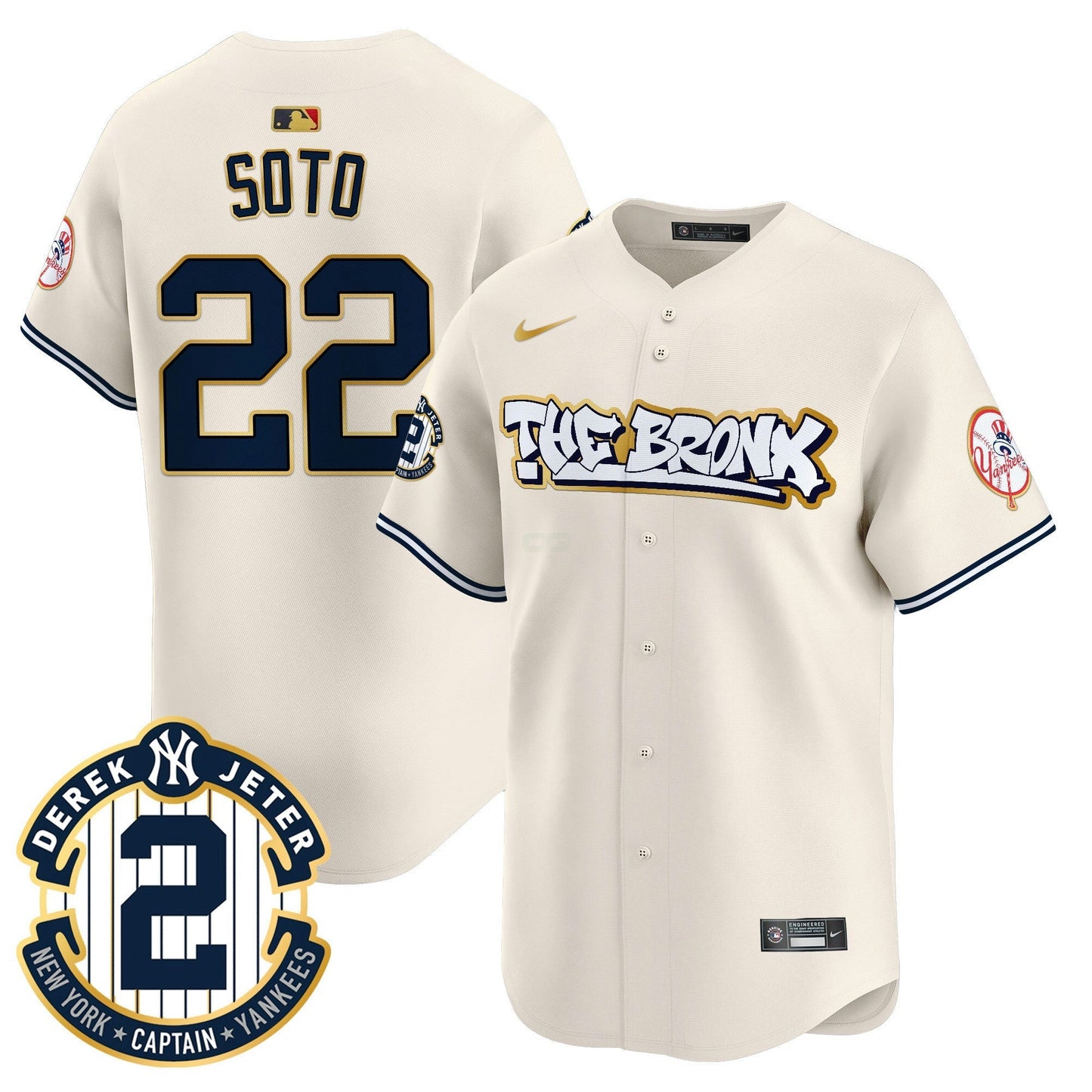 Camisa MLB Men’s New York The Bronx Graffiti Gold Trim Vapor Premier Limited Jersey