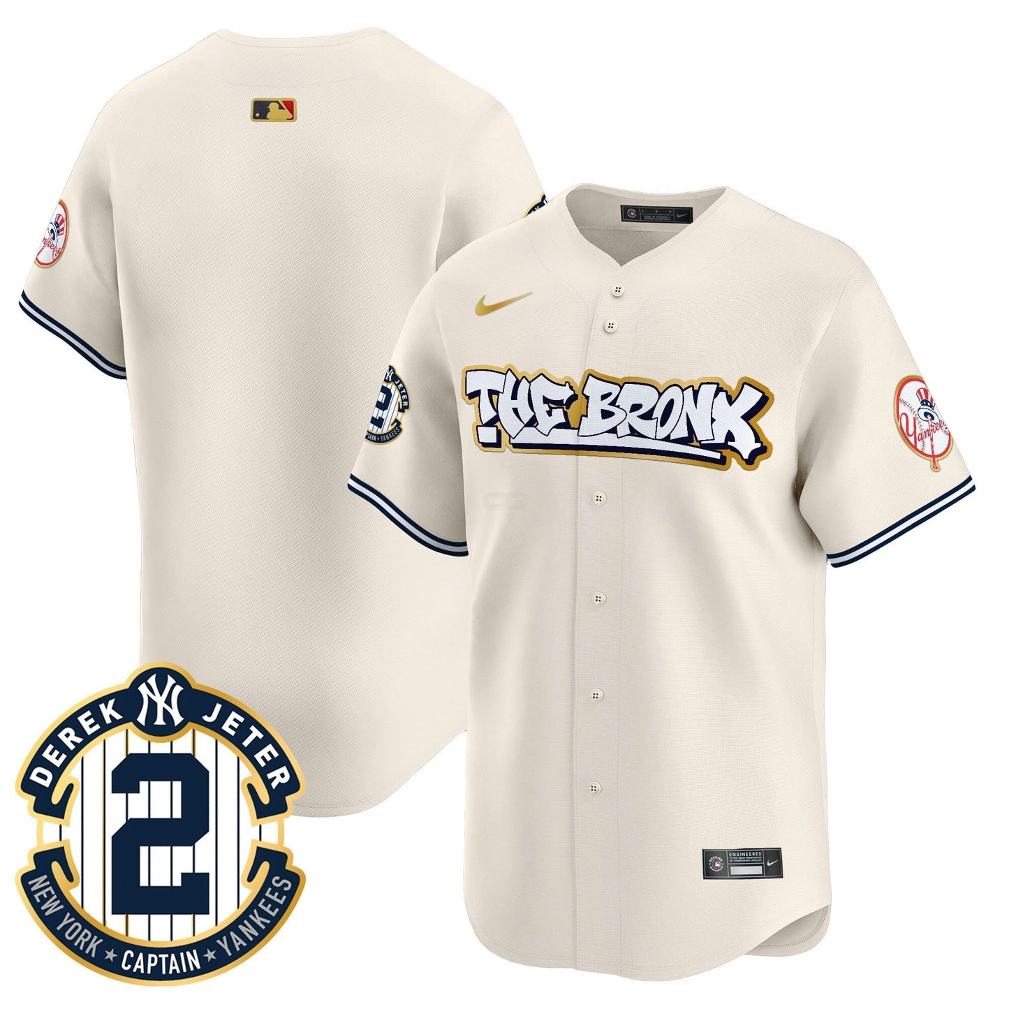 Camisa MLB Men’s New York The Bronx Graffiti Gold Trim Vapor Premier Limited Jersey