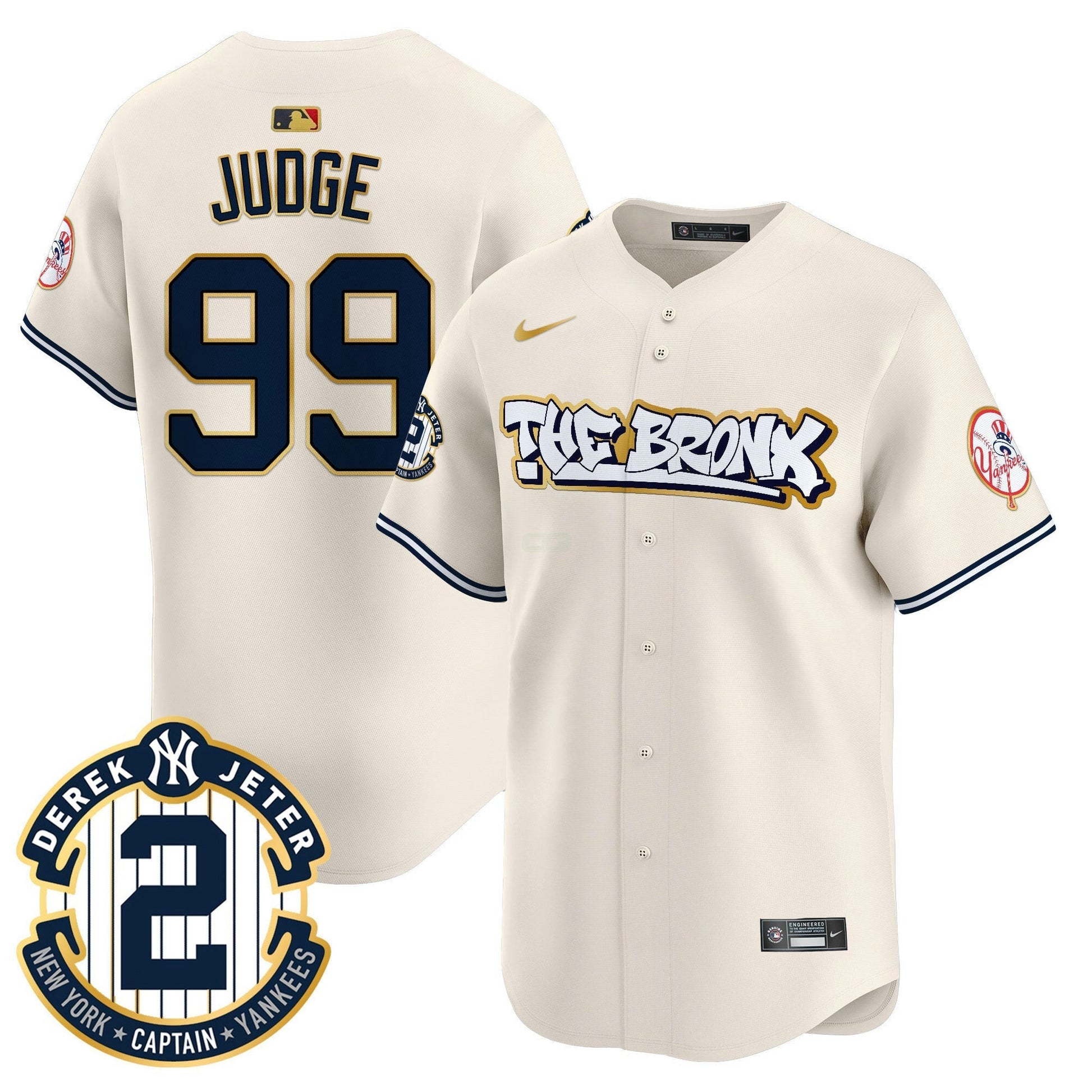 Camisa MLB Men’s New York The Bronx Graffiti Gold Trim Vapor Premier Limited Jersey