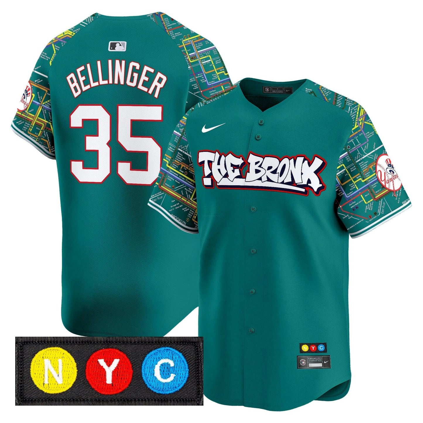 Camisa MLB Men’s New York The Bronx Subway Style Vapor Premier Limited Jersey – Stitched
