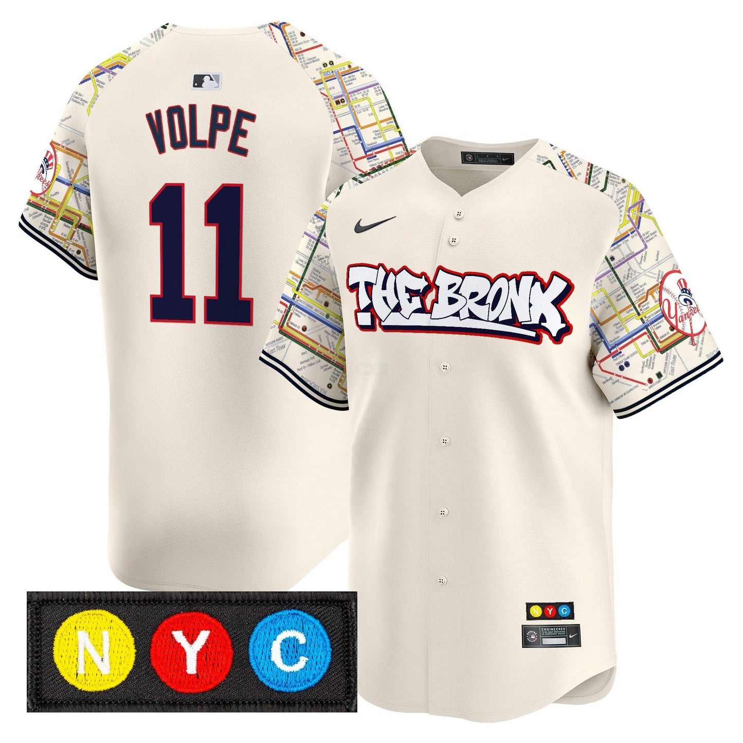 Camisa MLB Men’s New York The Bronx Subway Style Vapor Premier Limited Jersey – Stitched